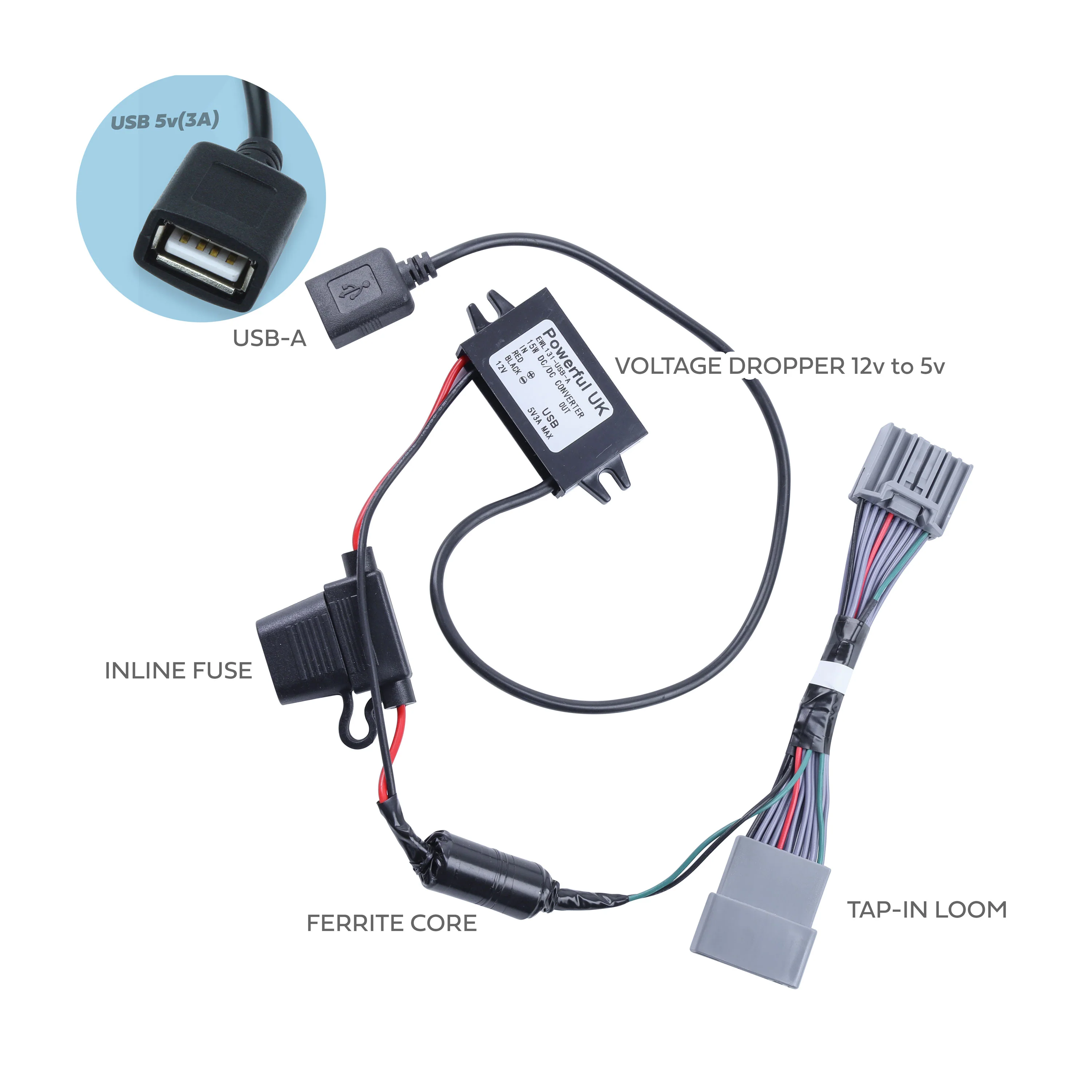 Dash Cam Overhead Console Wiring Kit for Range Rover L460 - USB-A - Image 4