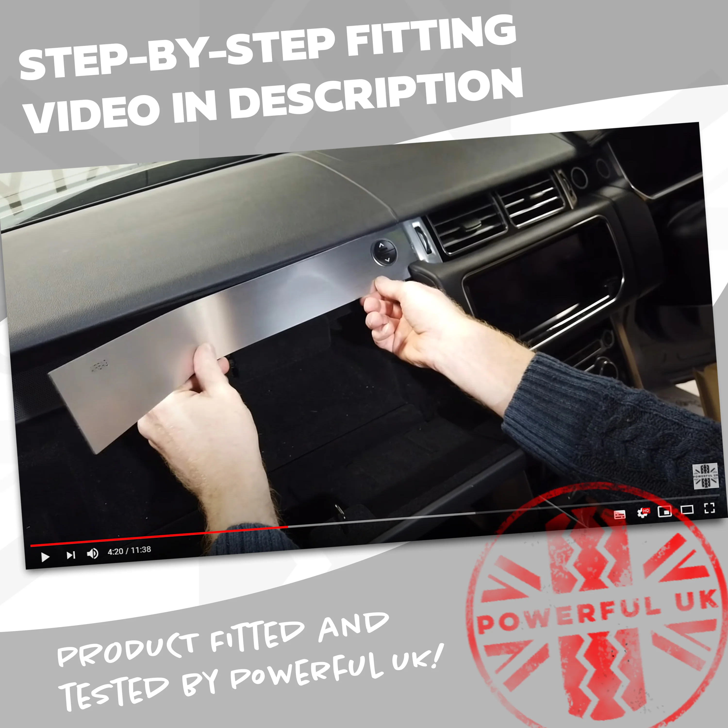 Dash Insert Kit - Range Rover Sport L494 (LHD) - Satin Black - Image 8