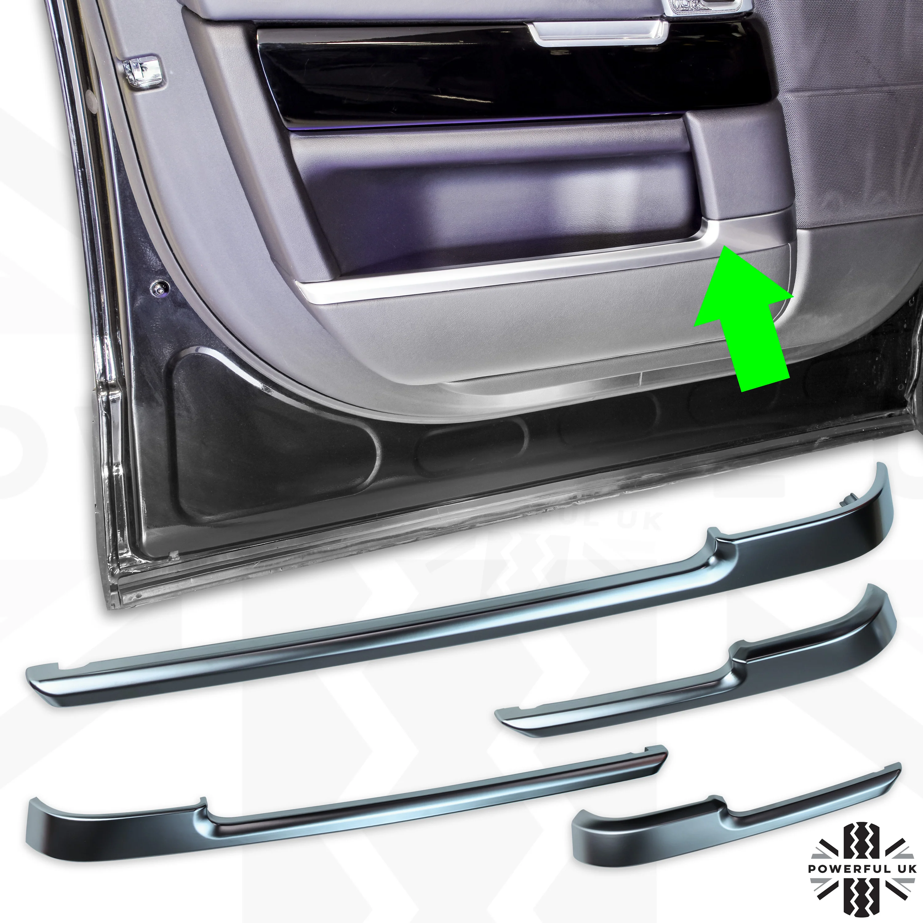Door bin pocket liner trim Silver/Chrome for Range Rover L405