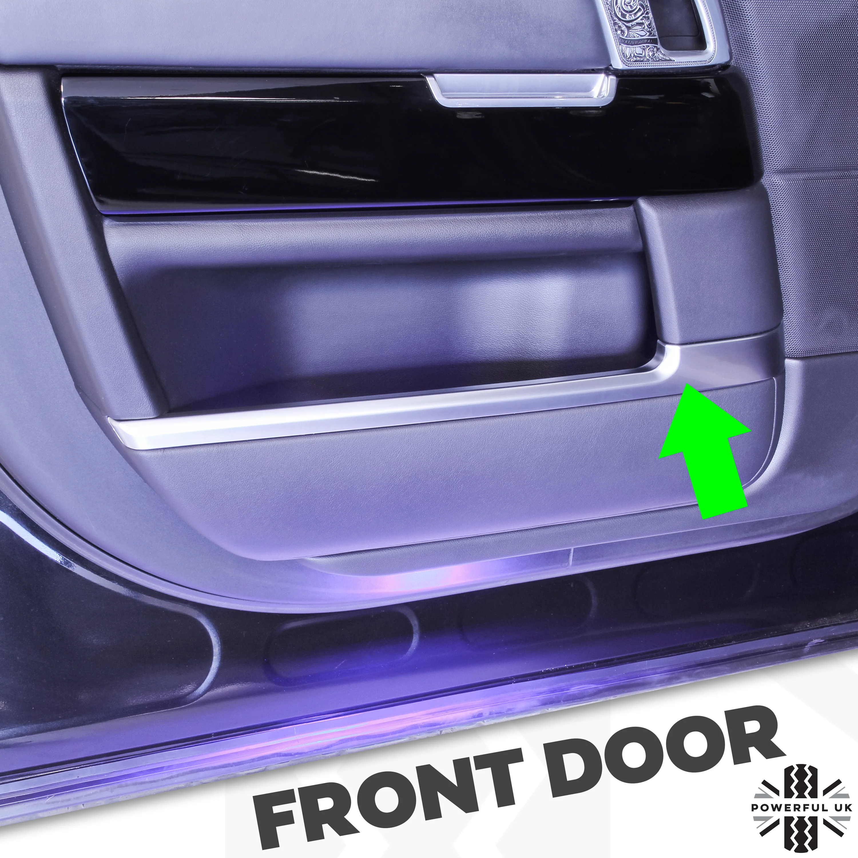 Door bin pocket liner trim Silver/Chrome for Range Rover Sport L494 2013-17 - Image 4