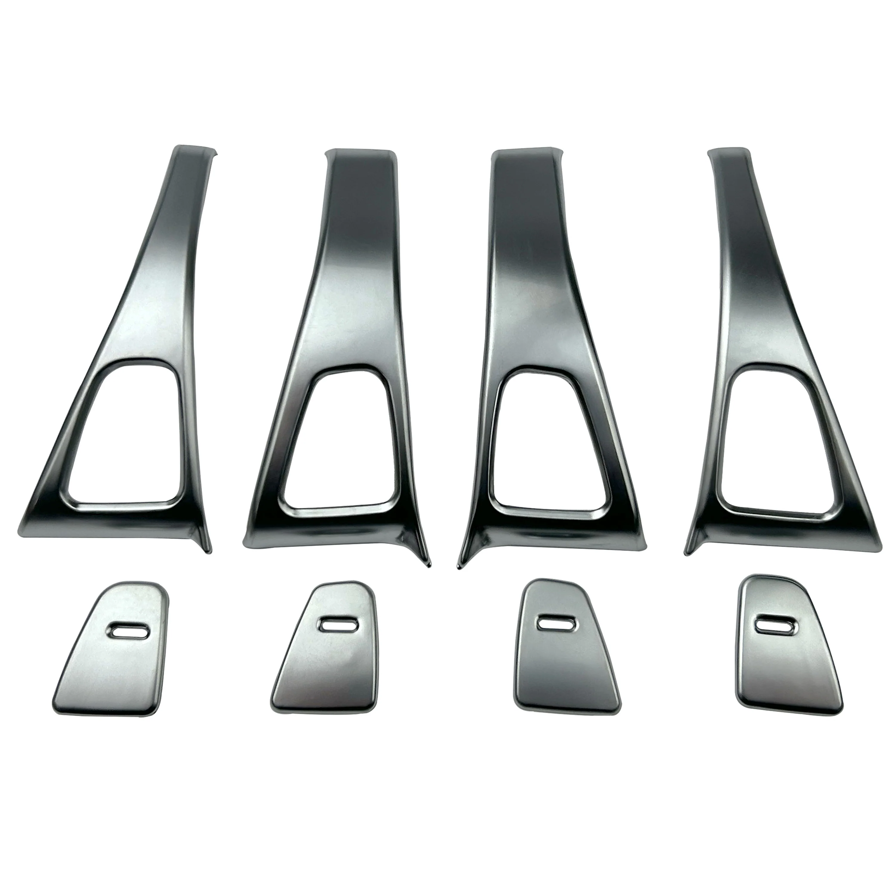 Door Button Surrounds Trim in Silver for Tesla Model 3 - Image 2