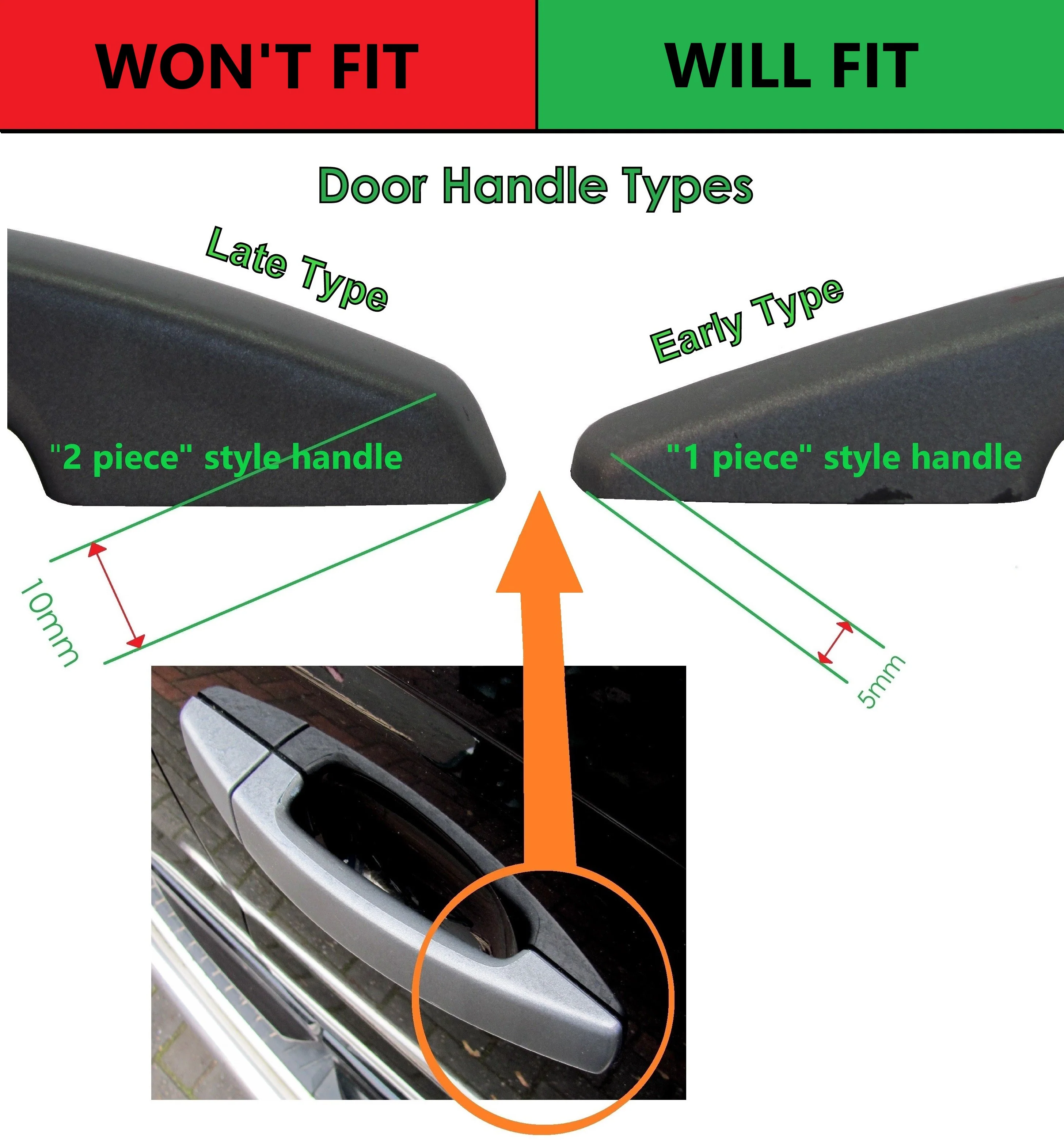 Door Handle Covers for Land Rover Freelander 2 fitted with 1 pc Handles  - Zermatt Silver - Image 4
