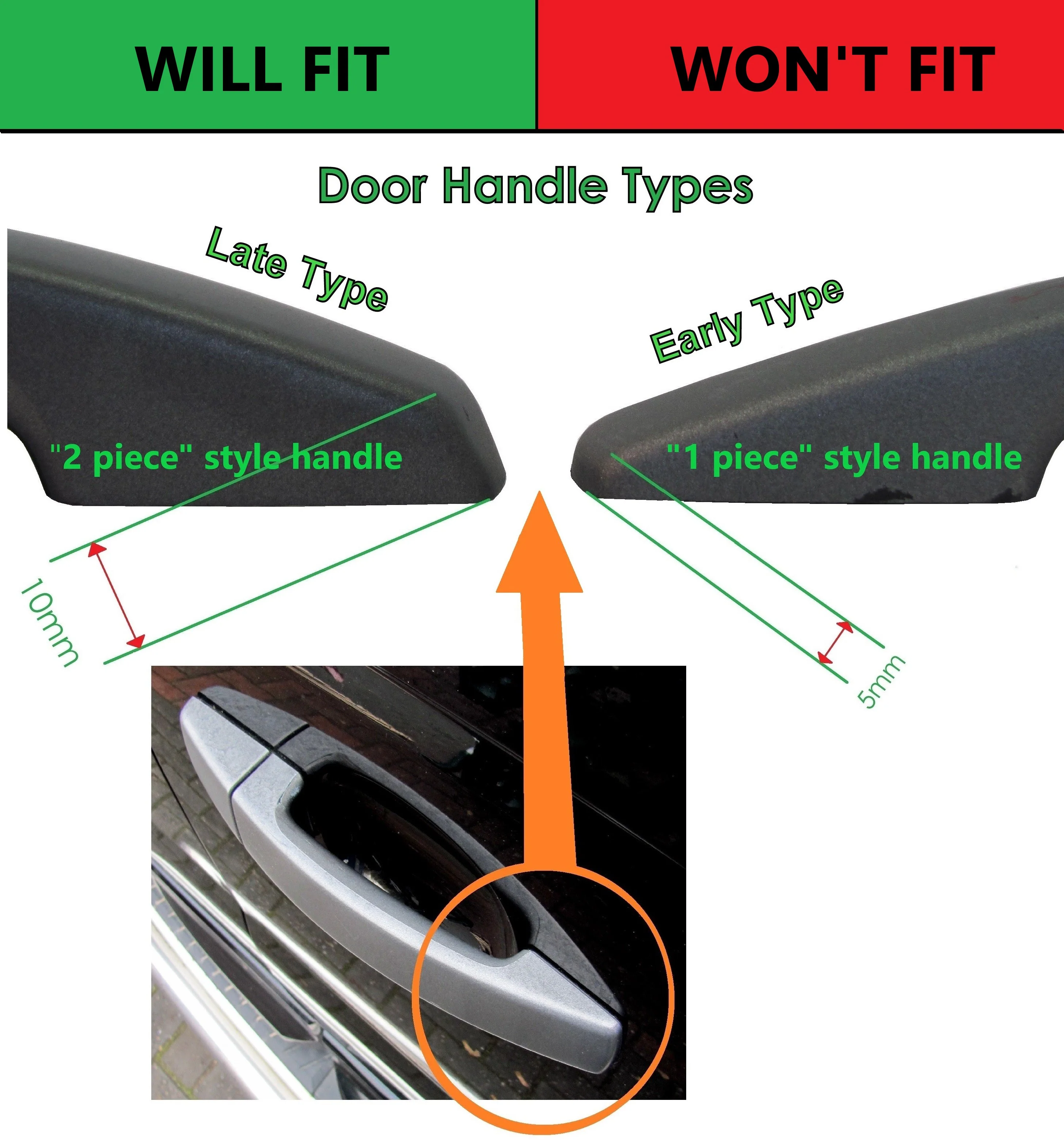 Door Handle "Skins" for Land Rover Discovery 3 fitted with 2 pc Handle - Alaska White - Image 3