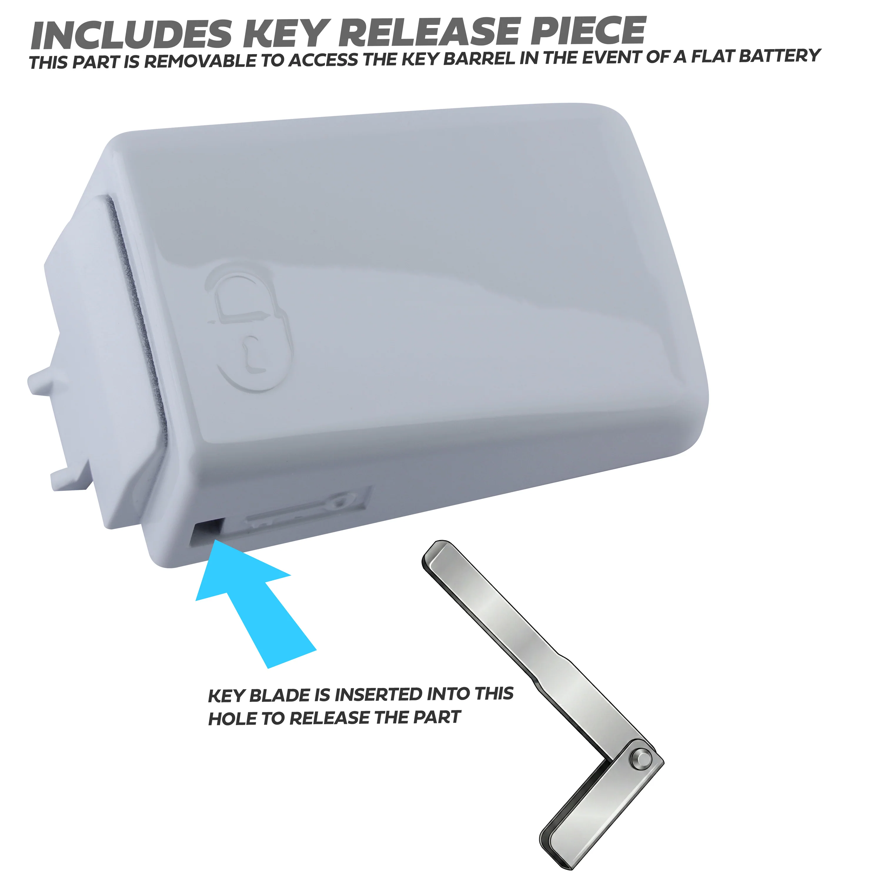 Door Handle 'Skins' for Land Rover Discovery 4 (with hole for button)  - Fuji White - Image 3