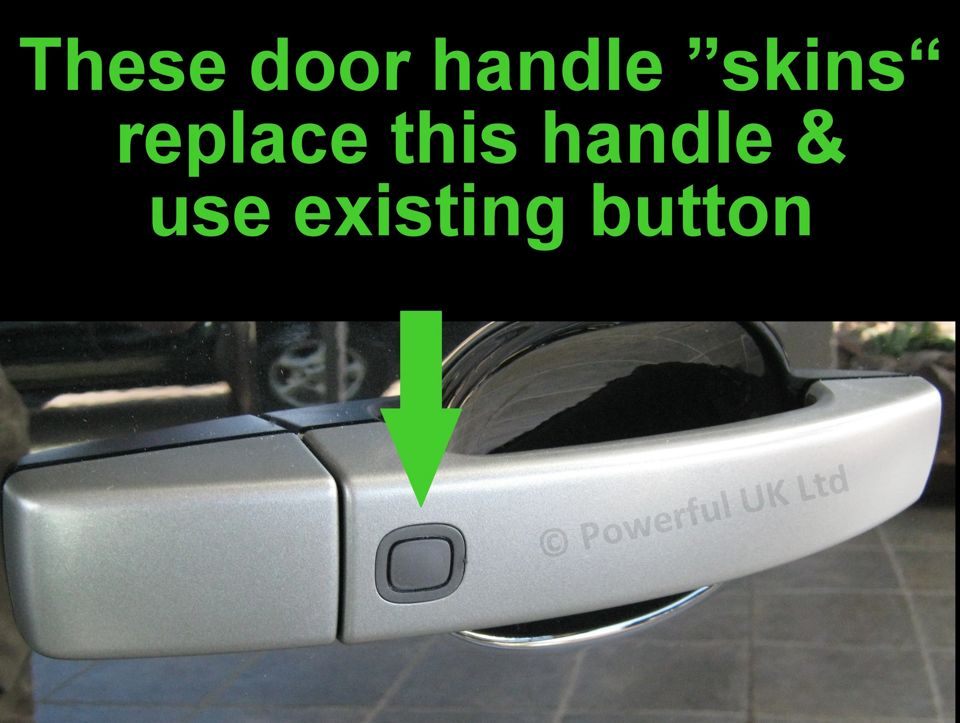 Door Handle 'Skins' for Land Rover Discovery 4 (with hole for button)  - Fuji White - Image 7