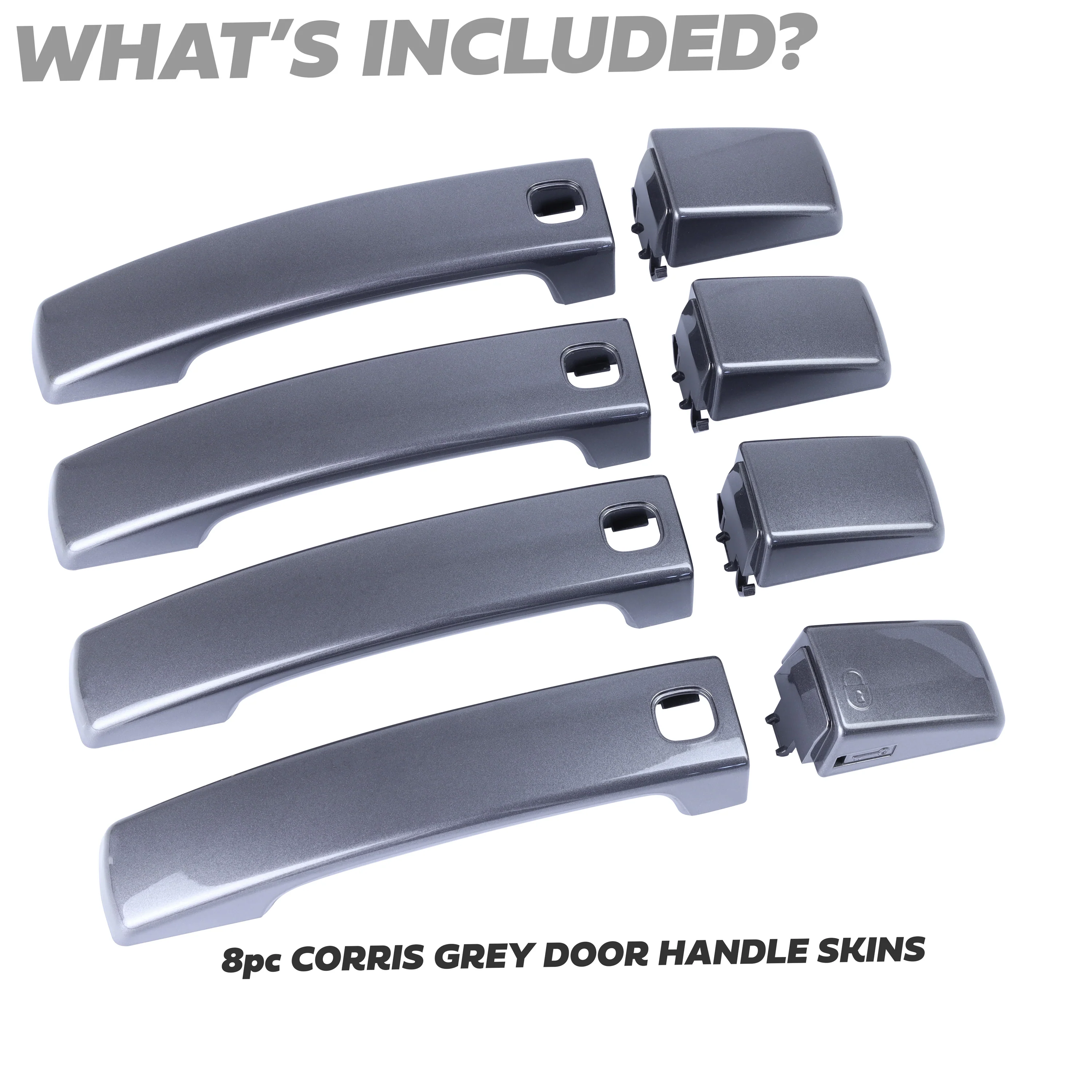 Door Handle 'Skins' for Range Rover Sport L320 2010-13 (with hole for button)  - Corris Grey - Image 3