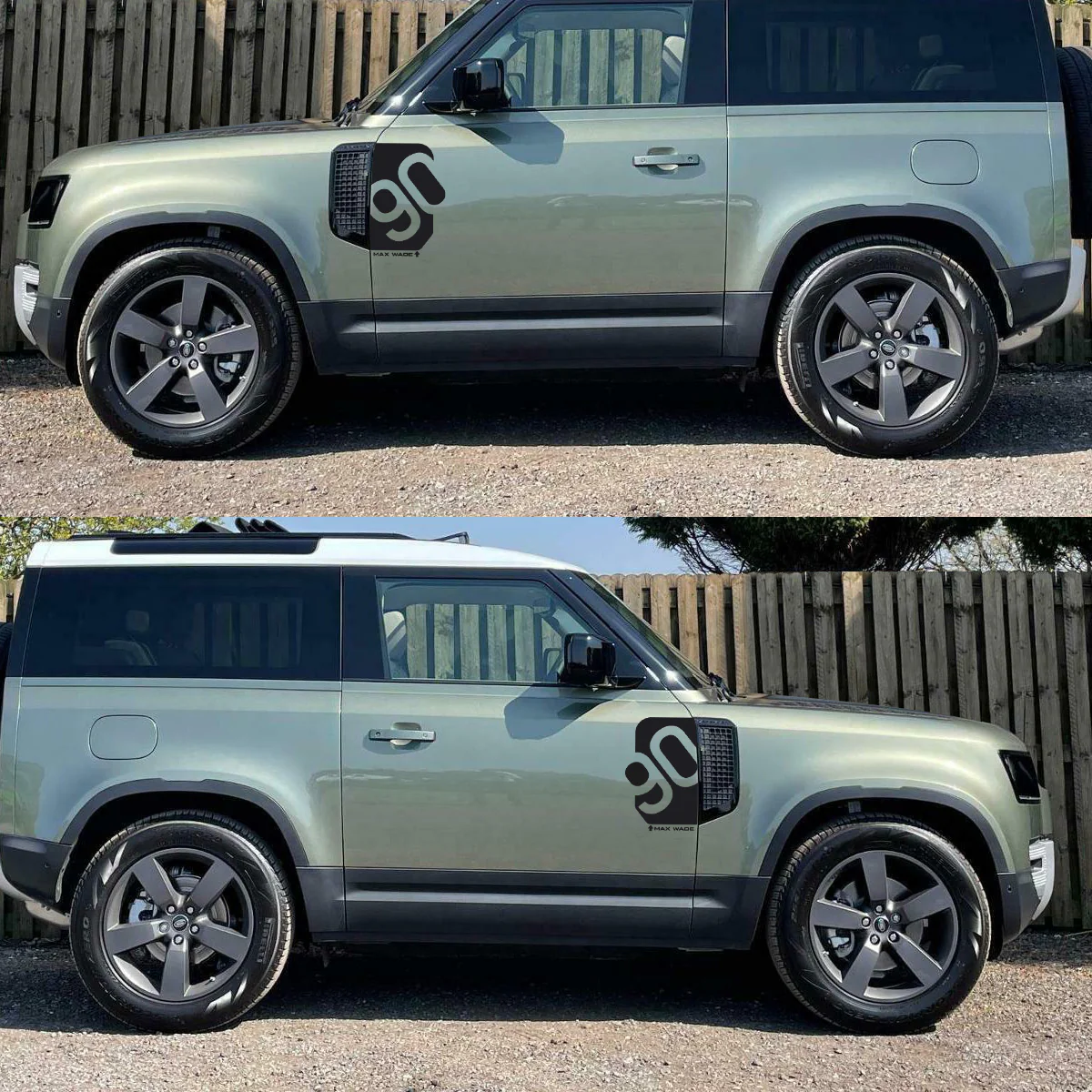 Door/Side Vent Decal Kit 'Rotated 90' - Matte Black for Land Rover Defender L663 - Image 6