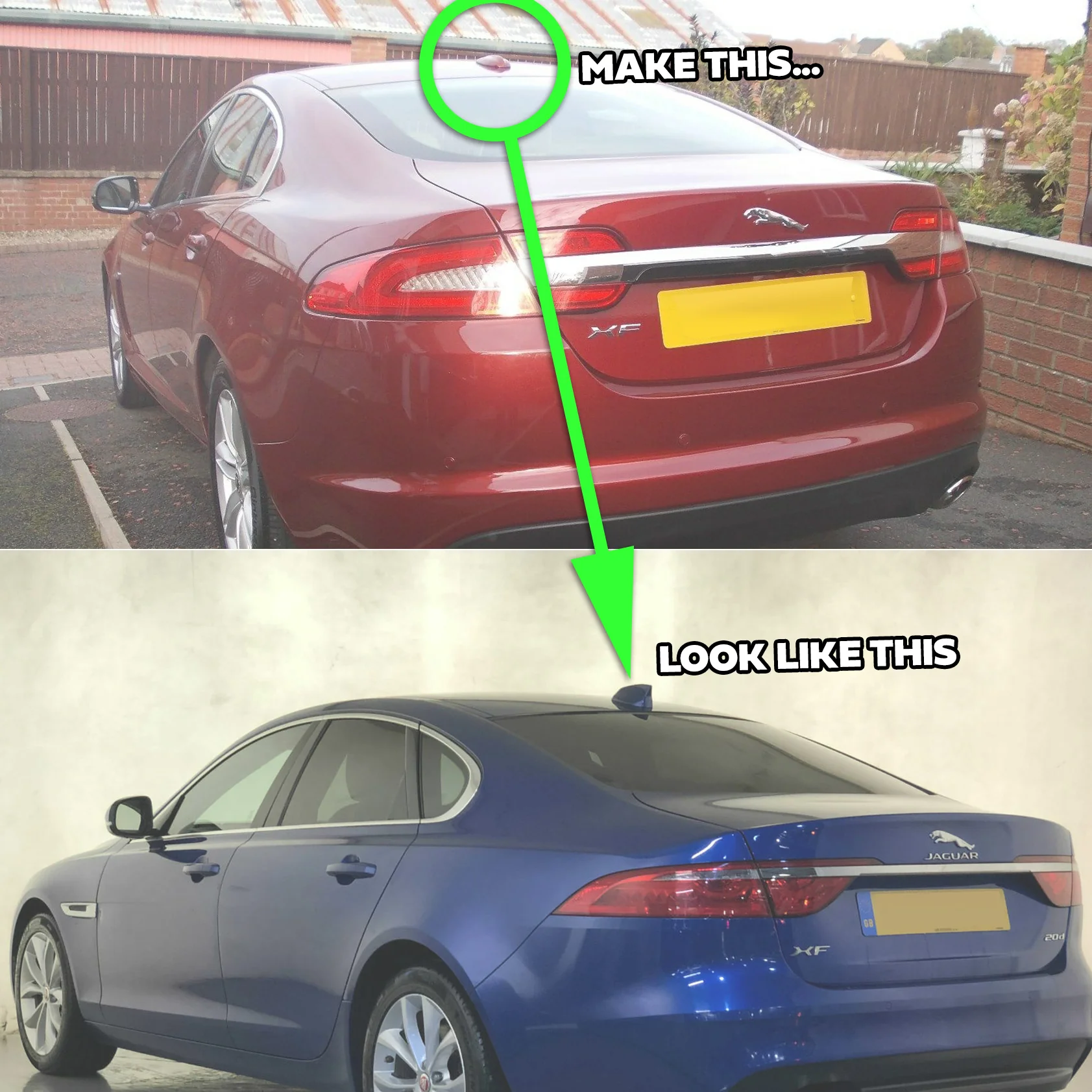 Dummy Aerial Cover - Gloss Black - for Jaguar XF - Image 3