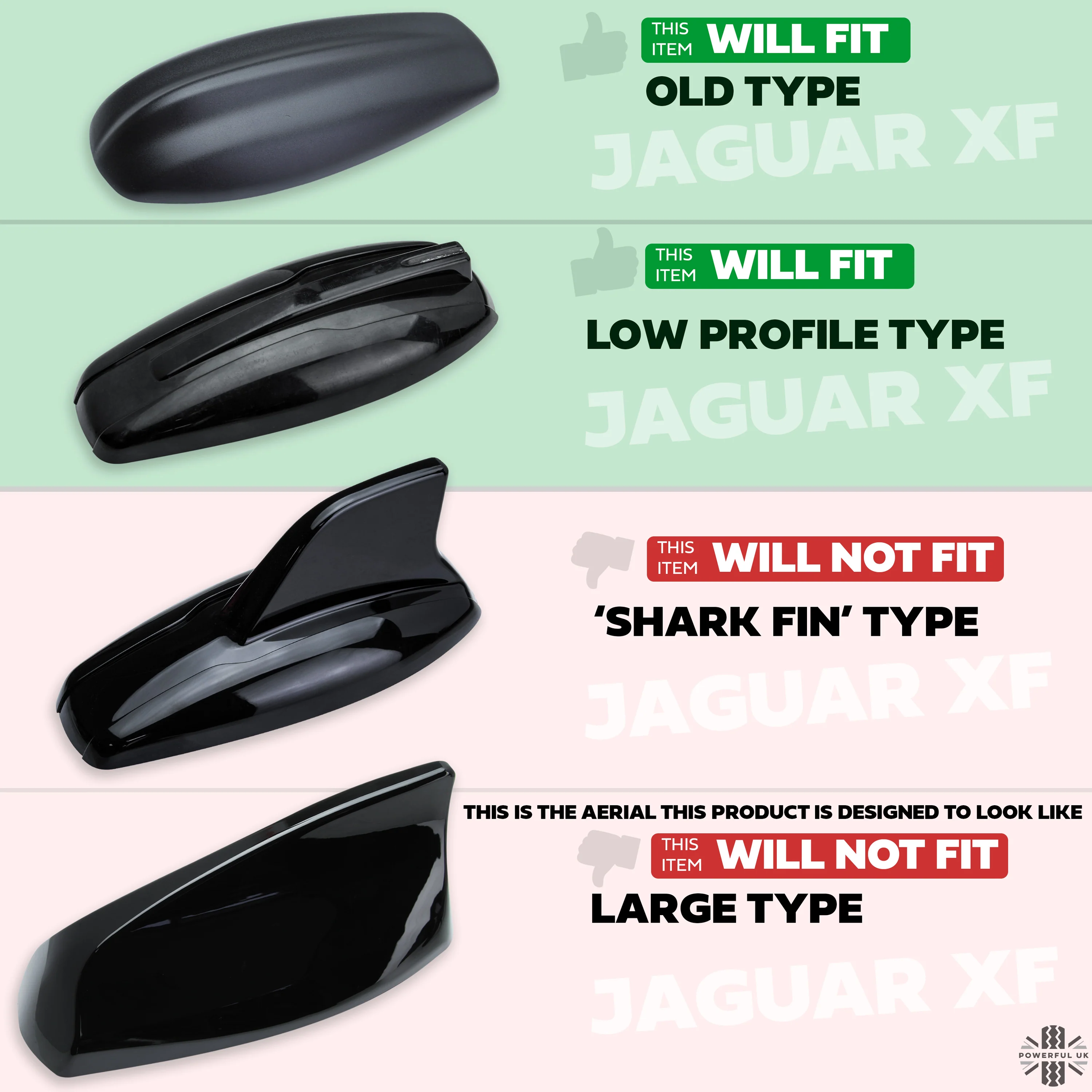 Dummy Aerial Cover - Gloss Black - for Jaguar XF - Image 7
