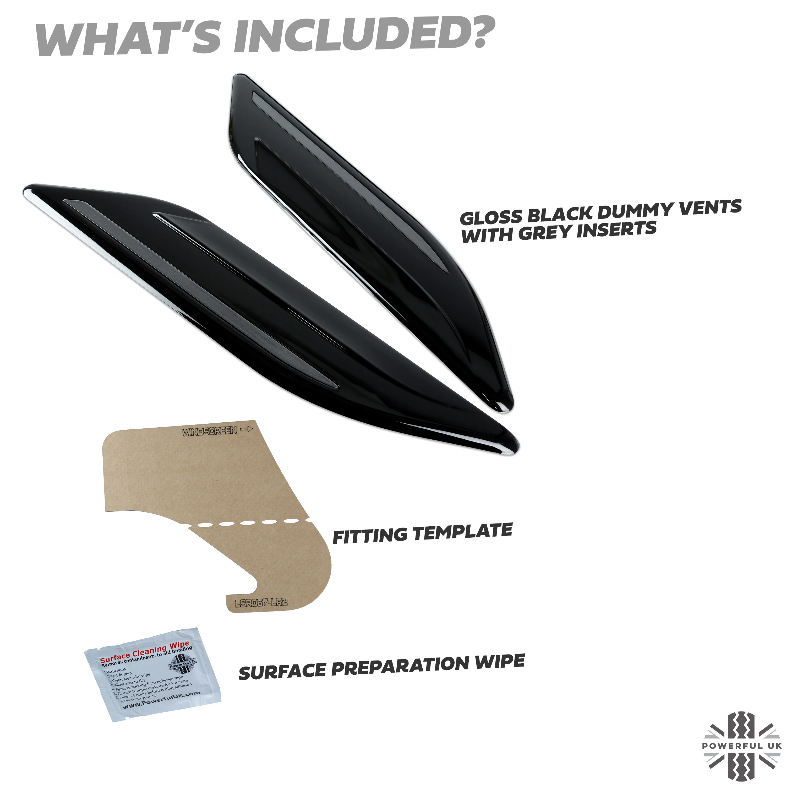 Dummy Bonnet Vents (Type 2) - 'Black & Grey' for Land Rover Freelander 2 - Image 5