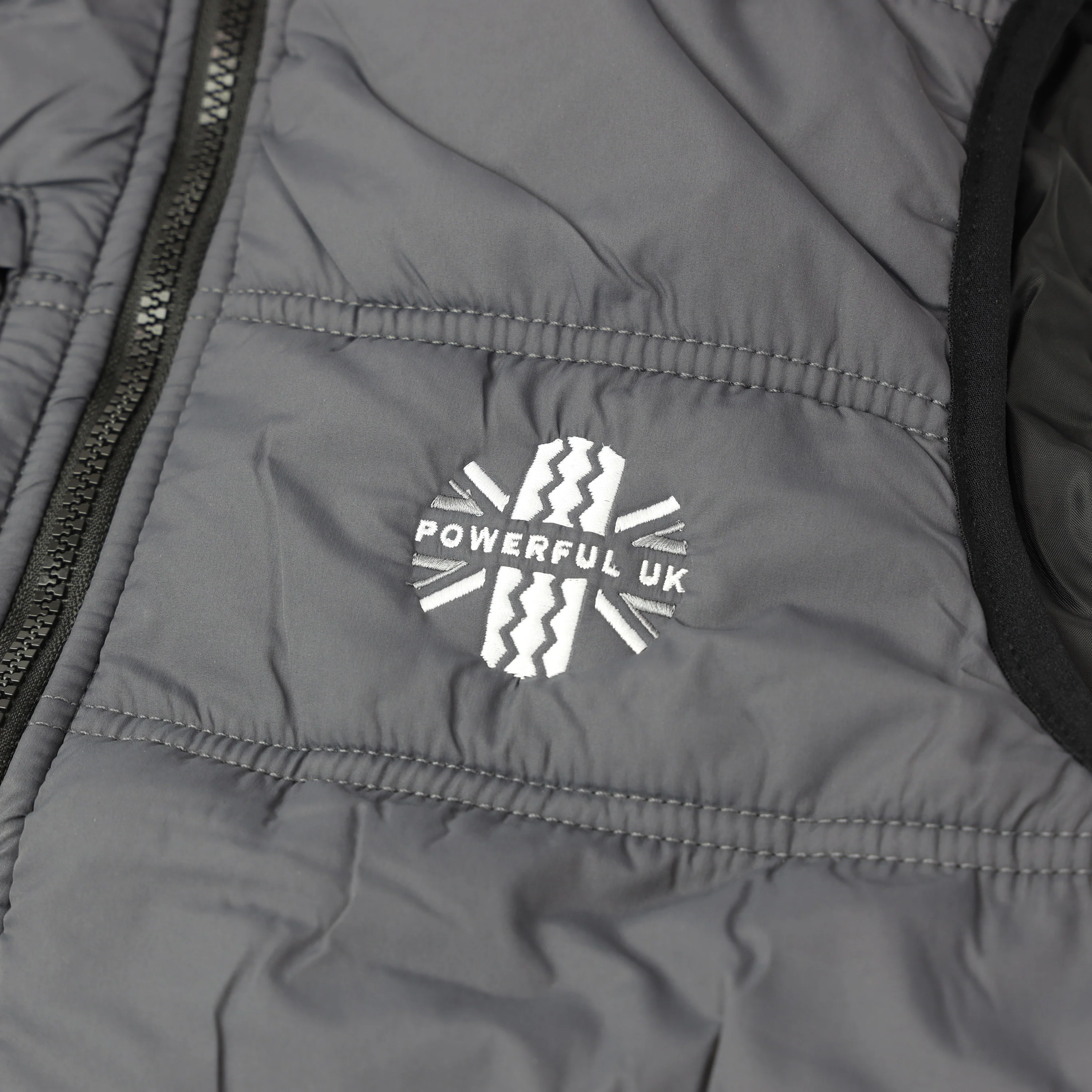 Embroidered Bodywarmer Powerful UK Ltd "Merch" - Grey - EXTRA LARGE - Image 2