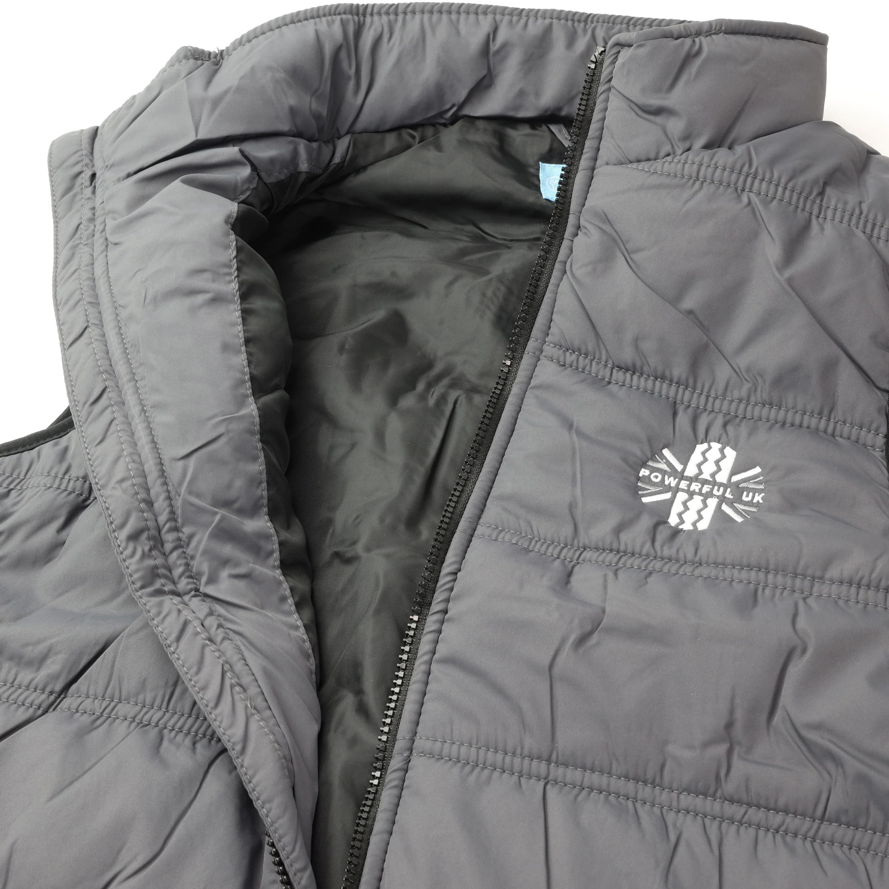 Embroidered Bodywarmer Powerful UK Ltd "Merch" - Grey - EXTRA LARGE - Image 3