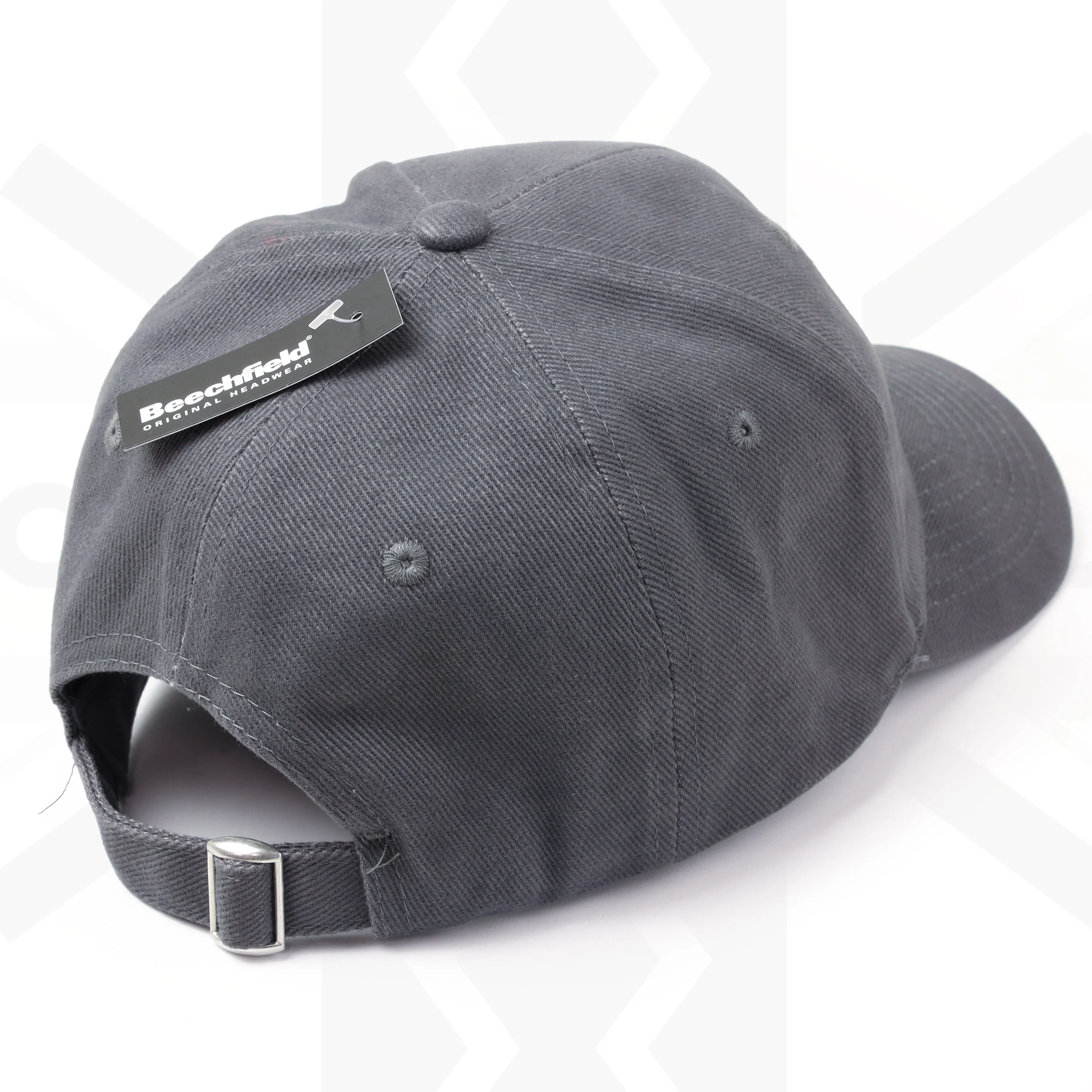 Embroidered Brushed Cotton Cap Powerful UK Ltd "Merch" - Graphite Grey - Image 2