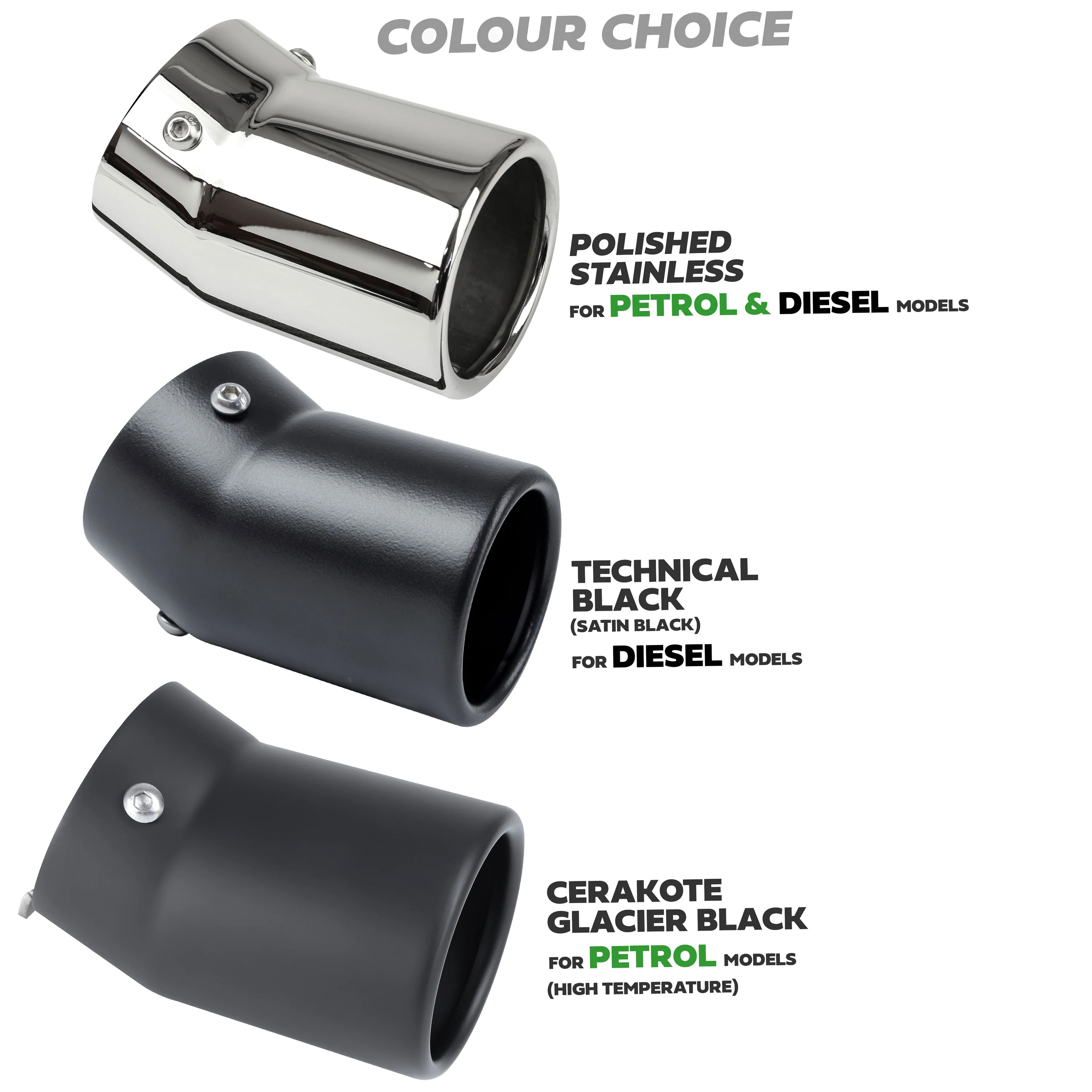 Exhaust Tips for Land Rover Defender L663 (for 55mm exhaust) - Cerakote Glacier Black (for PETROL) - Image 11