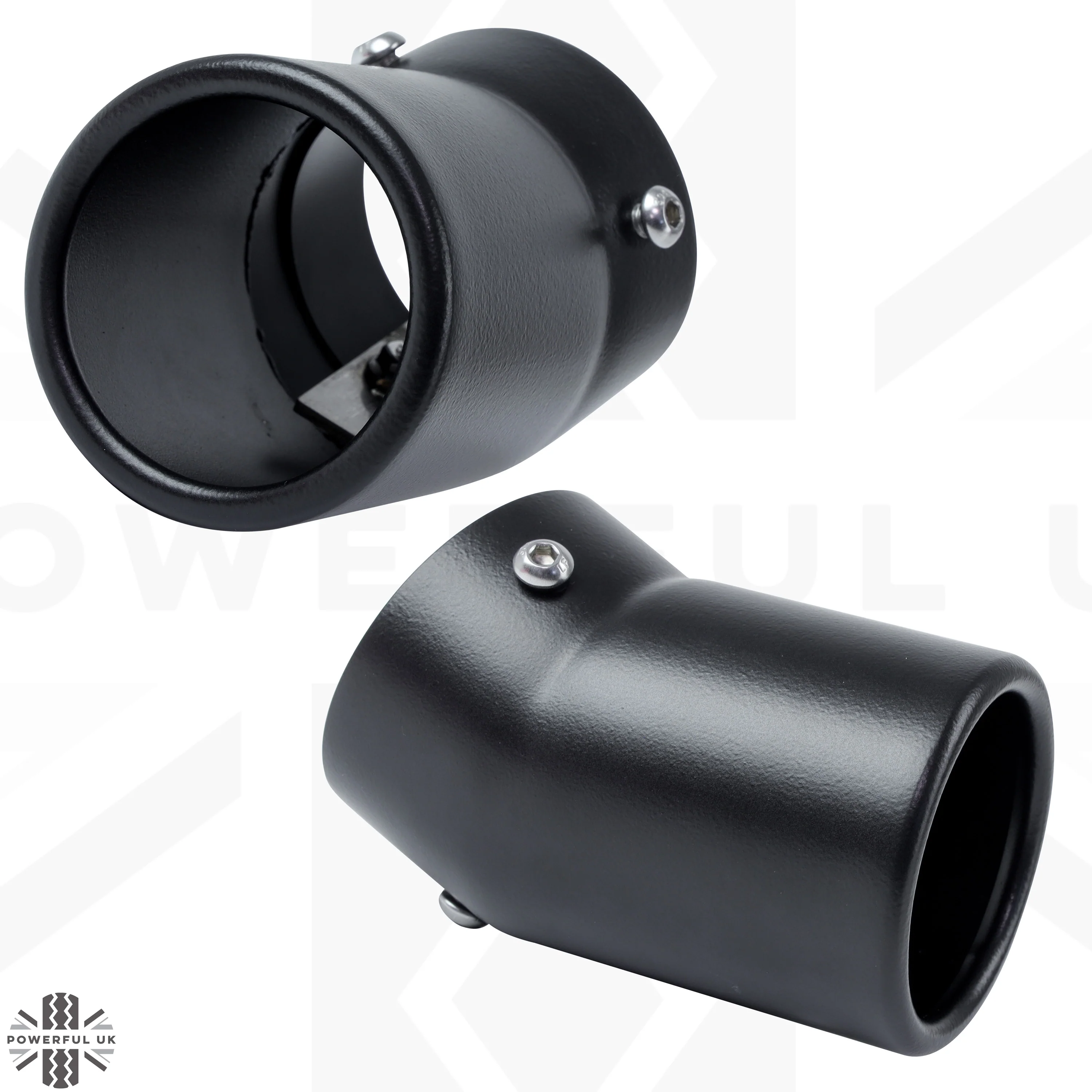 Exhaust Tips for Land Rover Defender L663 (for 55mm exhaust) - Technical Black (for DIESEL) - Image 3