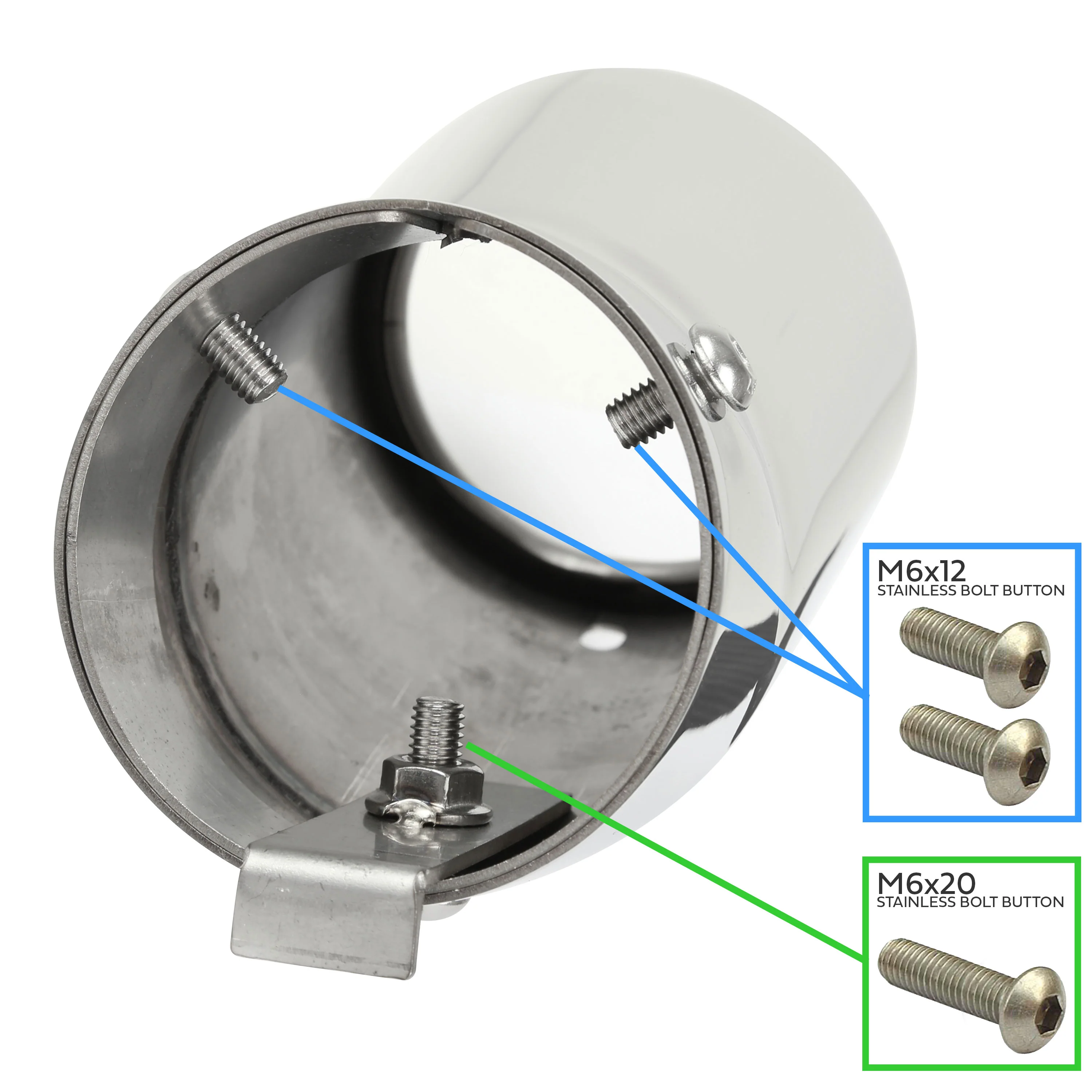 Exhaust Tips for Land Rover Defender L663 (for 55mm exhaust) - Stainless - Image 5