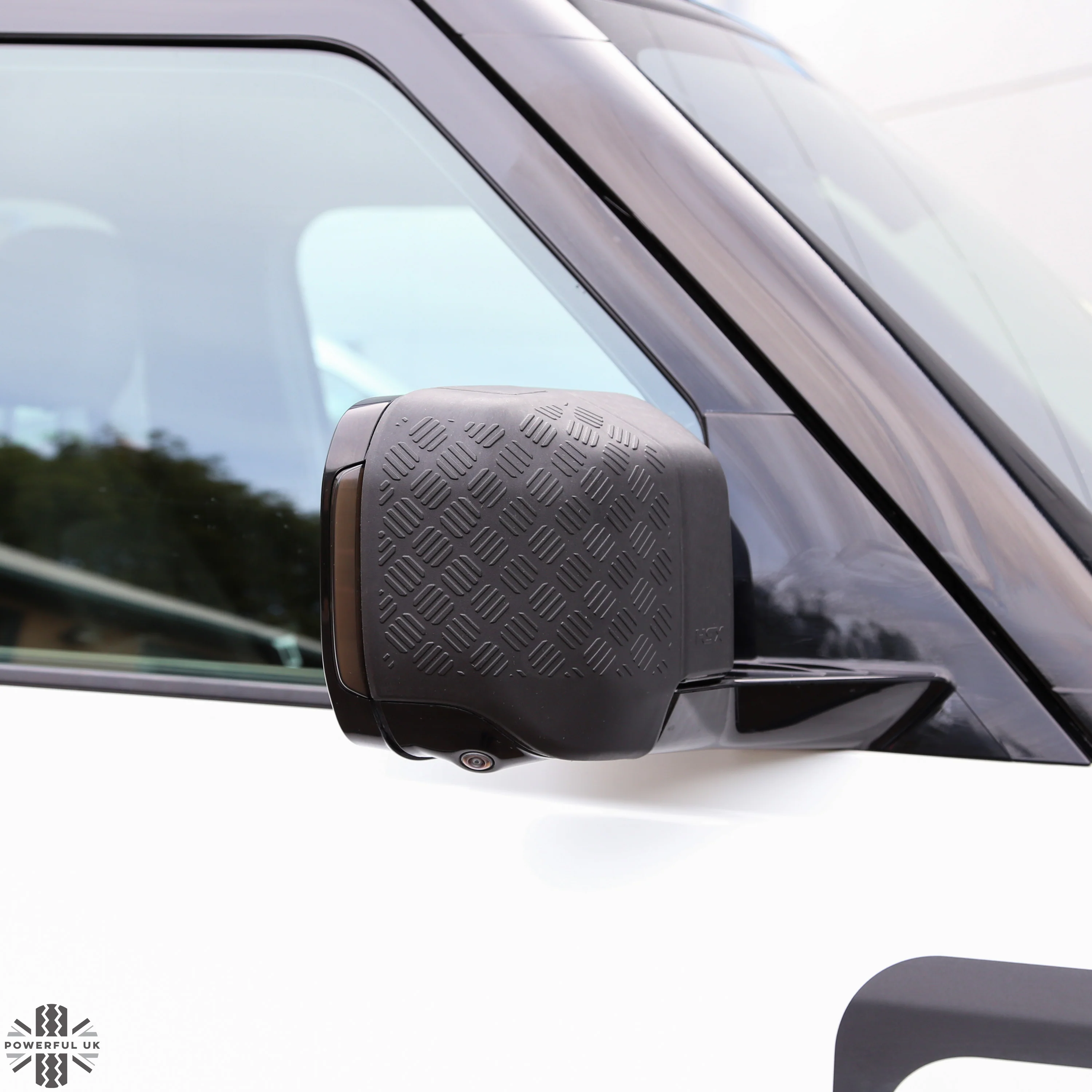 Extended Mirror Covers Chequer Plate  for Land Rover Defender L663 - NO Camera Mount - Image 4