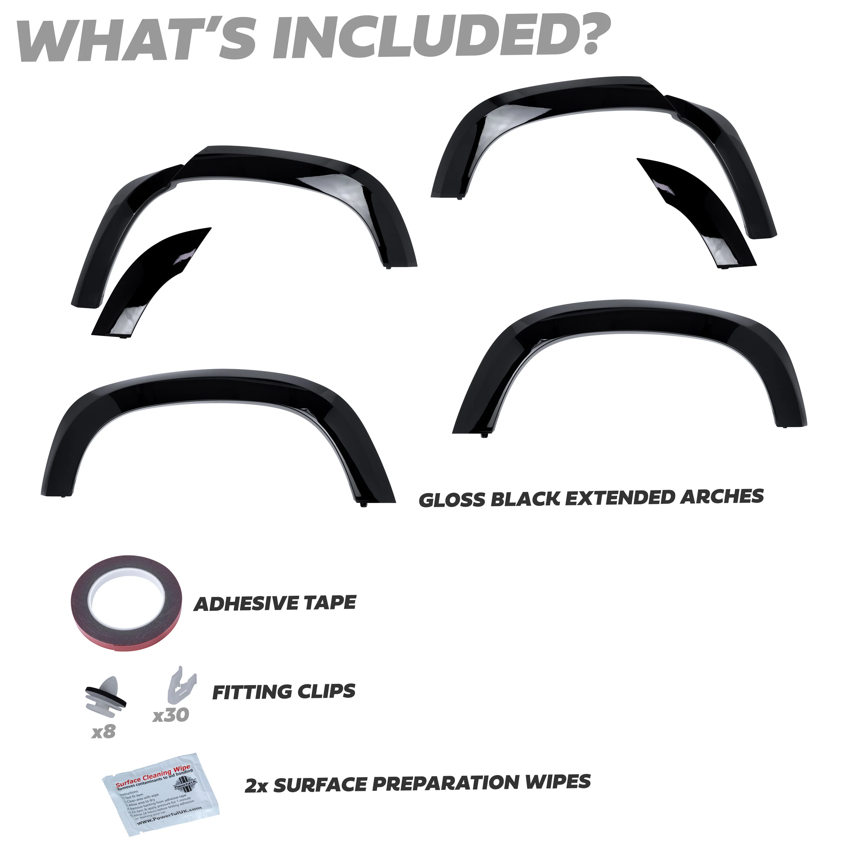 Extended Wheel Arch Set in Gloss Black for Land Rover Defender L663 (110 model) - Image 5