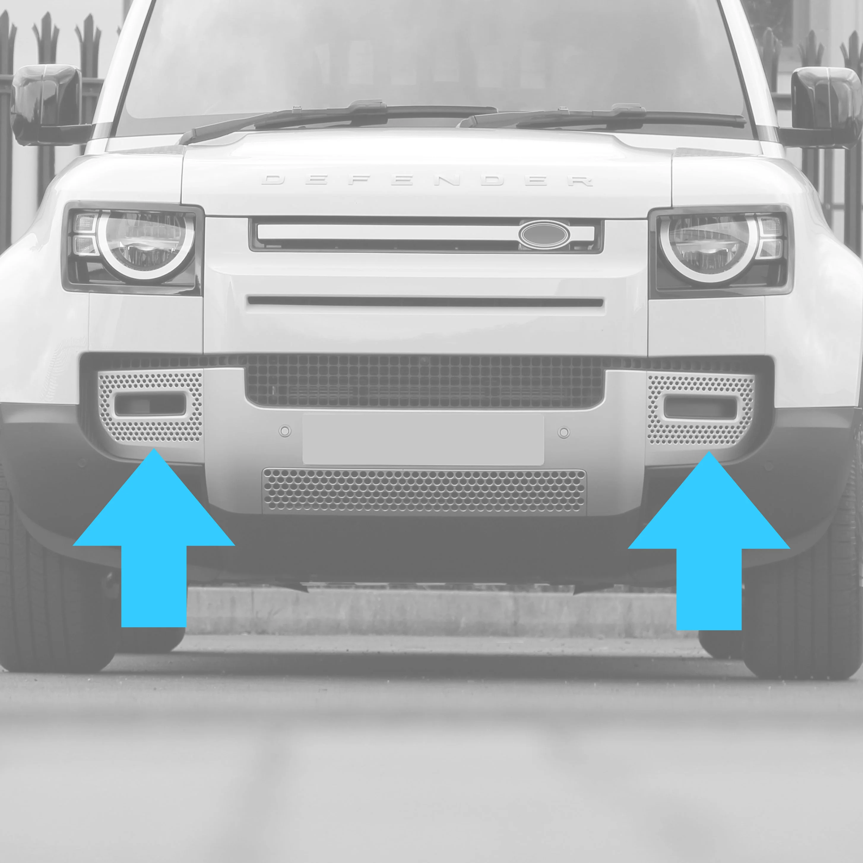 Fog Lamp Surround Grille for Land Rover Defender L663 - TAKE OFF - Silicon Silver - PAIR - Image 2