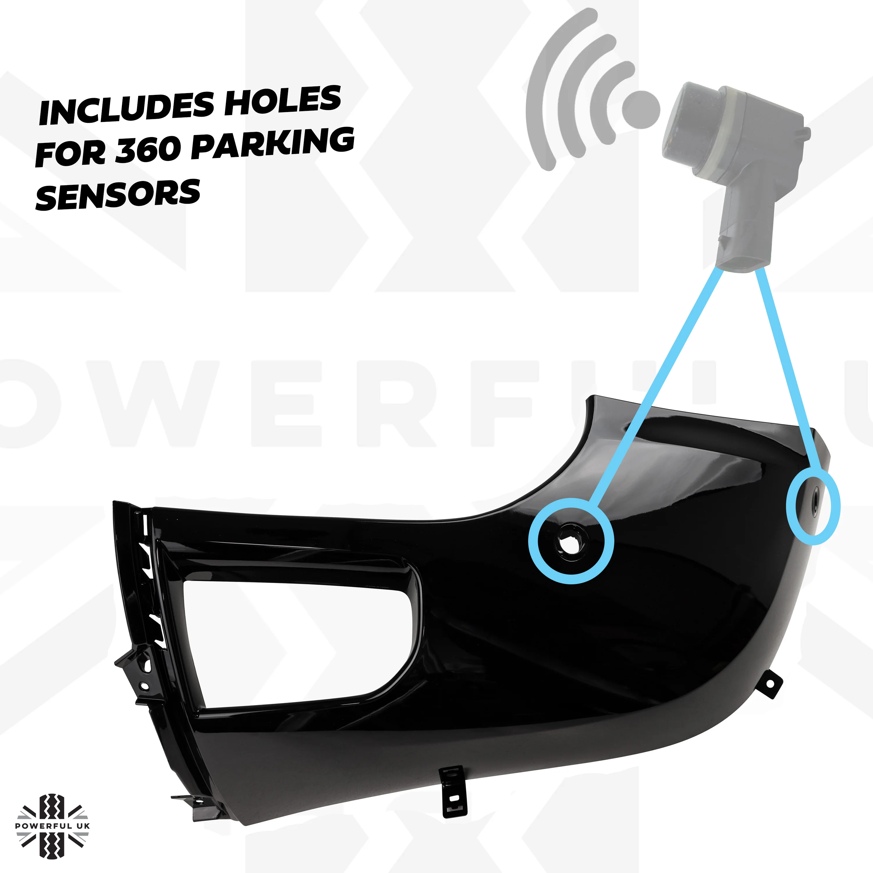 Front Bumper Corner for Land Rover Defender L663 in Gloss Black - LEFT - Image 3