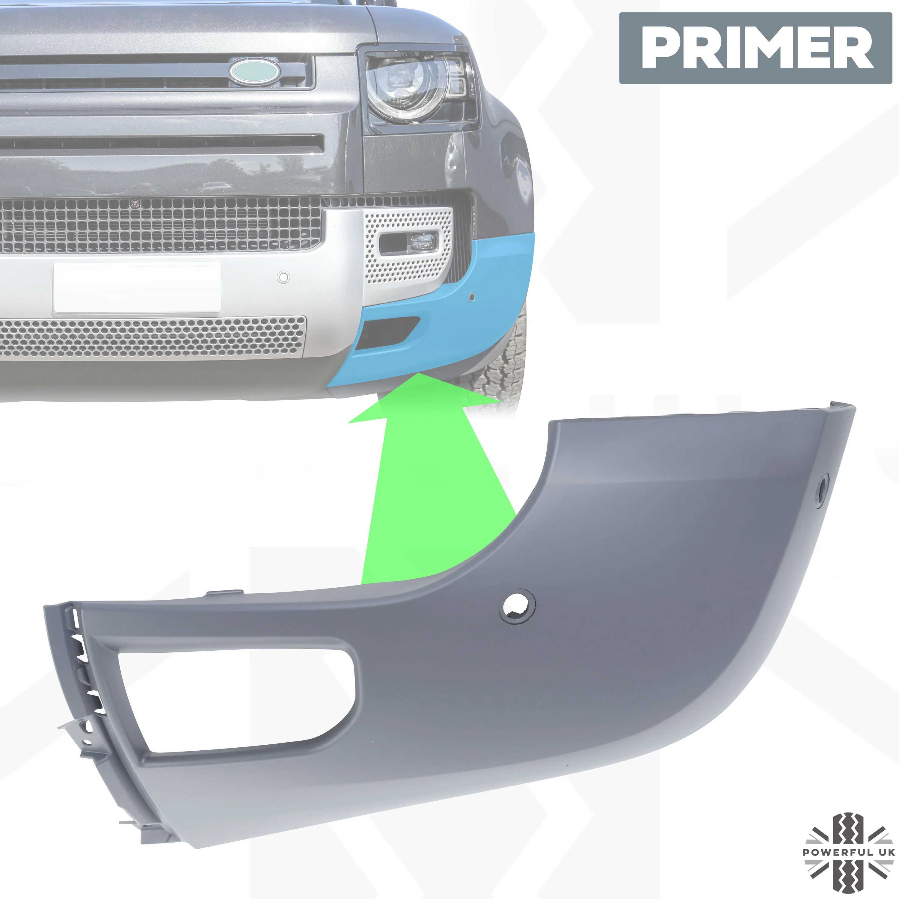 Front Bumper Corner for Land Rover Defender L663 in Primer (Smooth) - LEFT - Image 8