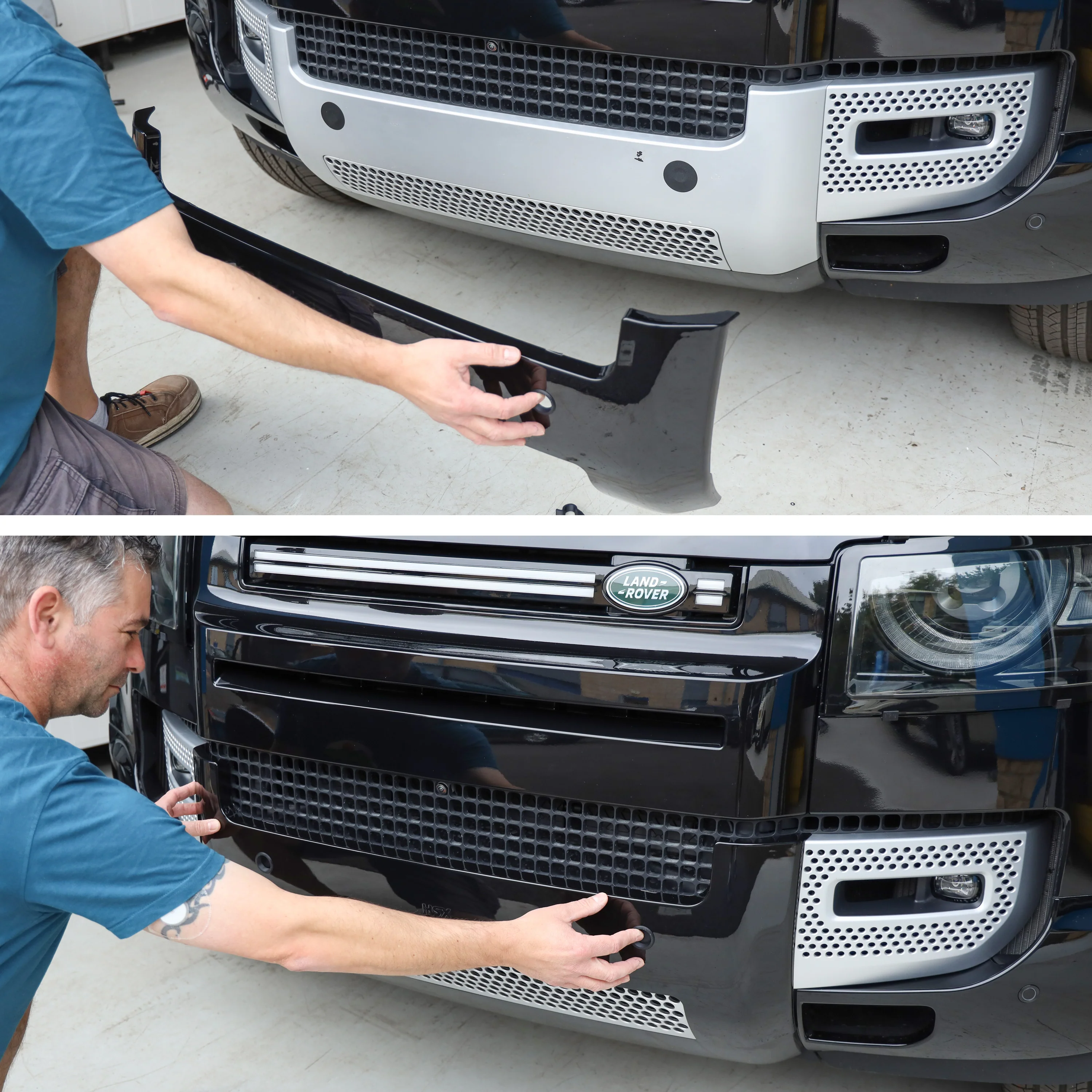 Front Bumper H-Panel Easy-Fit Cover for Land Rover Defender L663 - Satin Black - Image 6