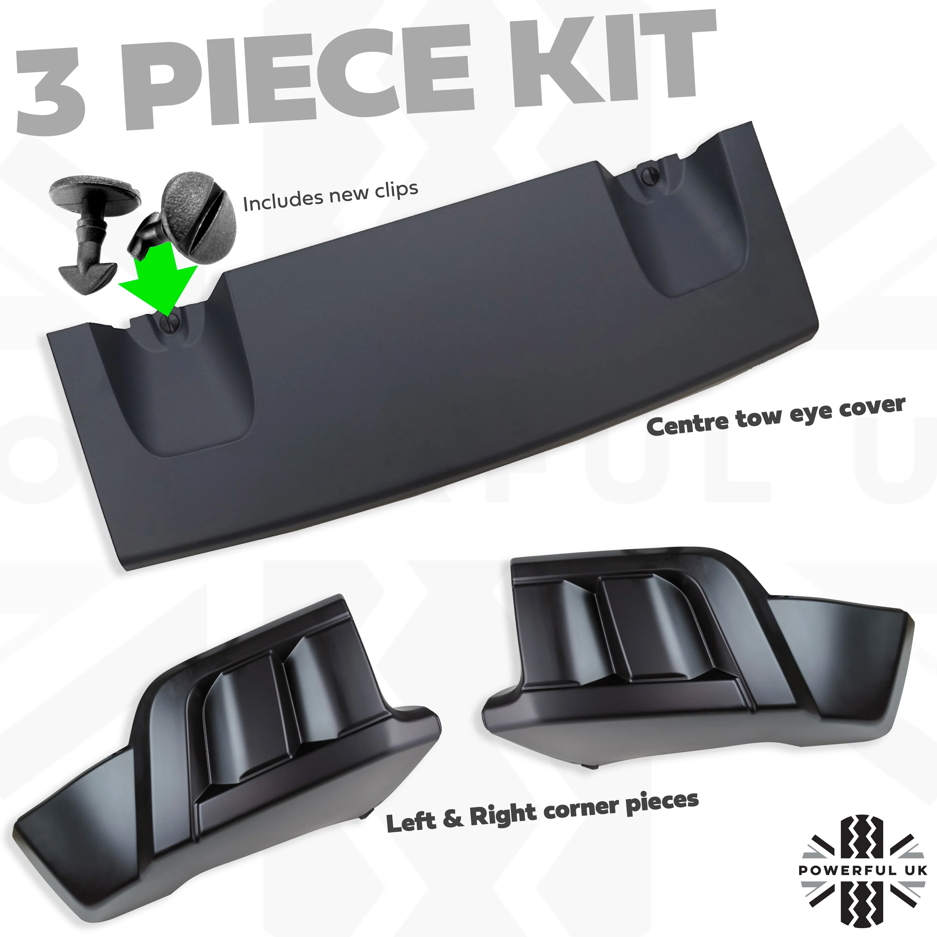 Front Bumper HST styling kit unpainted for Land Rover Freelander 2 (3pc) - Image 2