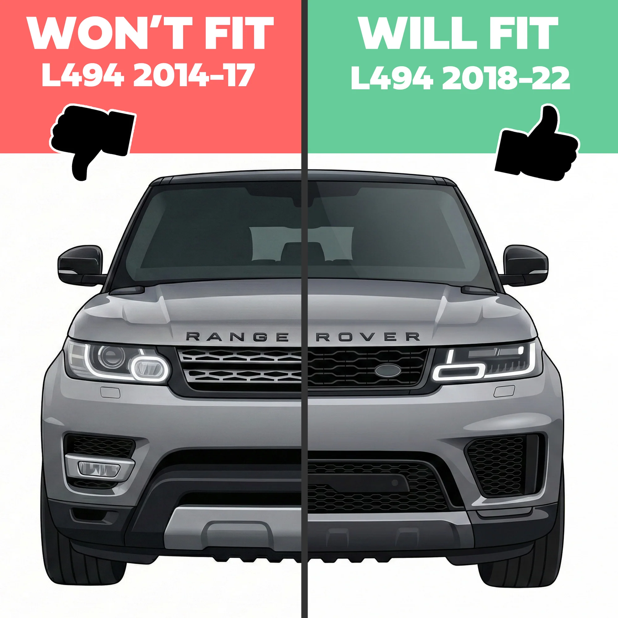 Front Bumper Lower Mesh Grille for Range Rover Sport L494 2018+ - With Camera Hole - Image 9