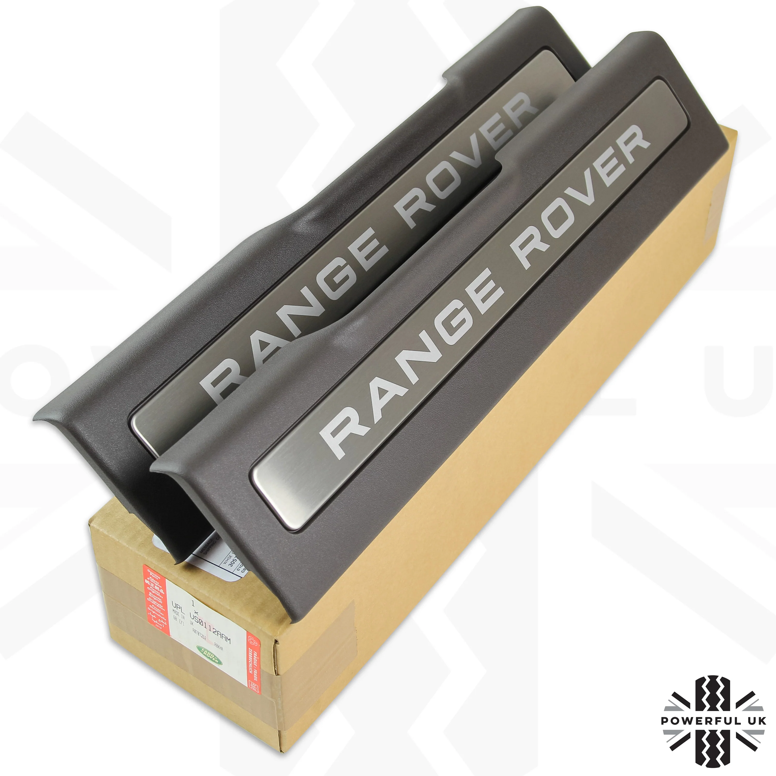 Front Door Scuff Plate Set - Espresso + Brushed Metal for Range Rover Evoque - Image 2