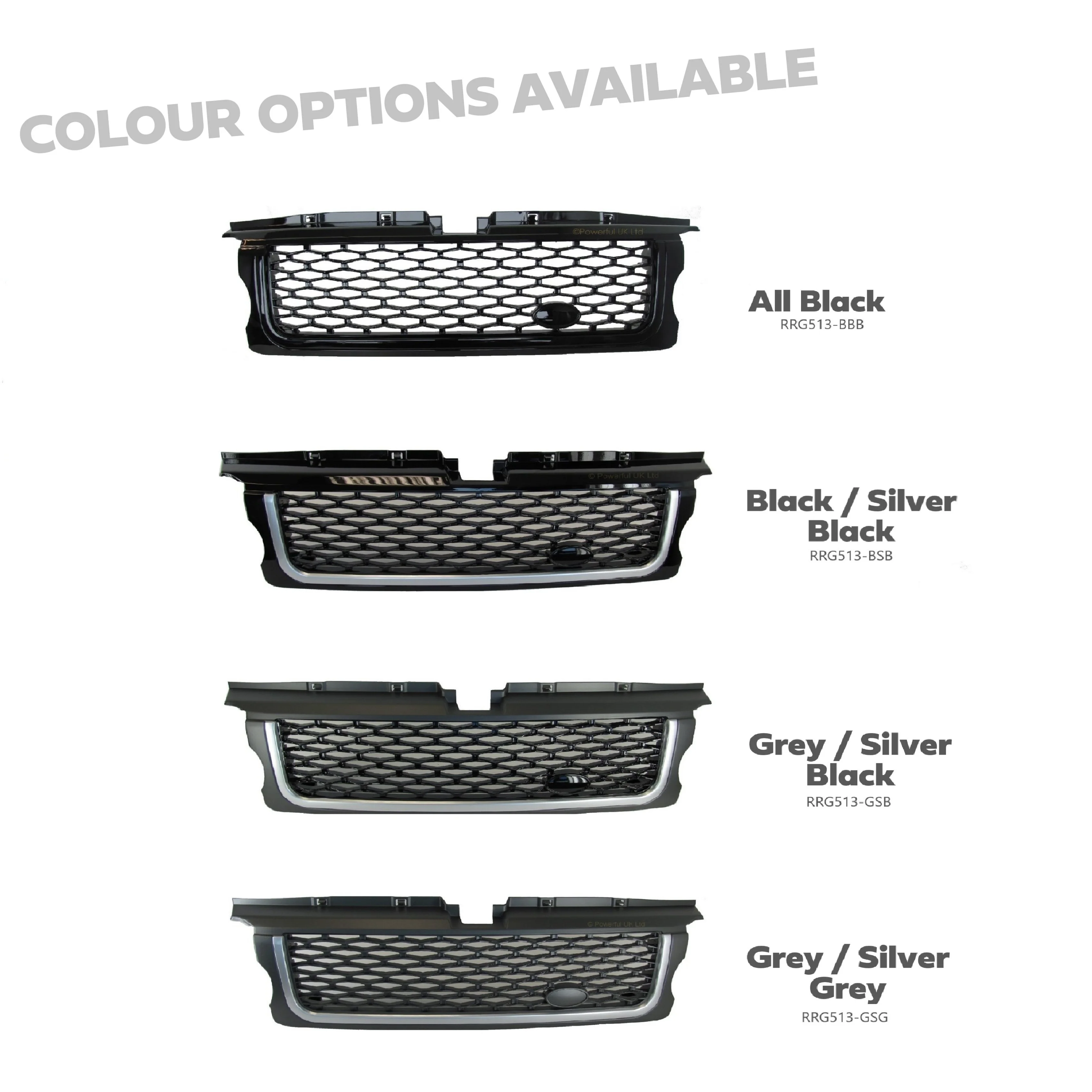 Front Grille - Black/Silver/Black for Range Rover Sport 05-09 - Image 6