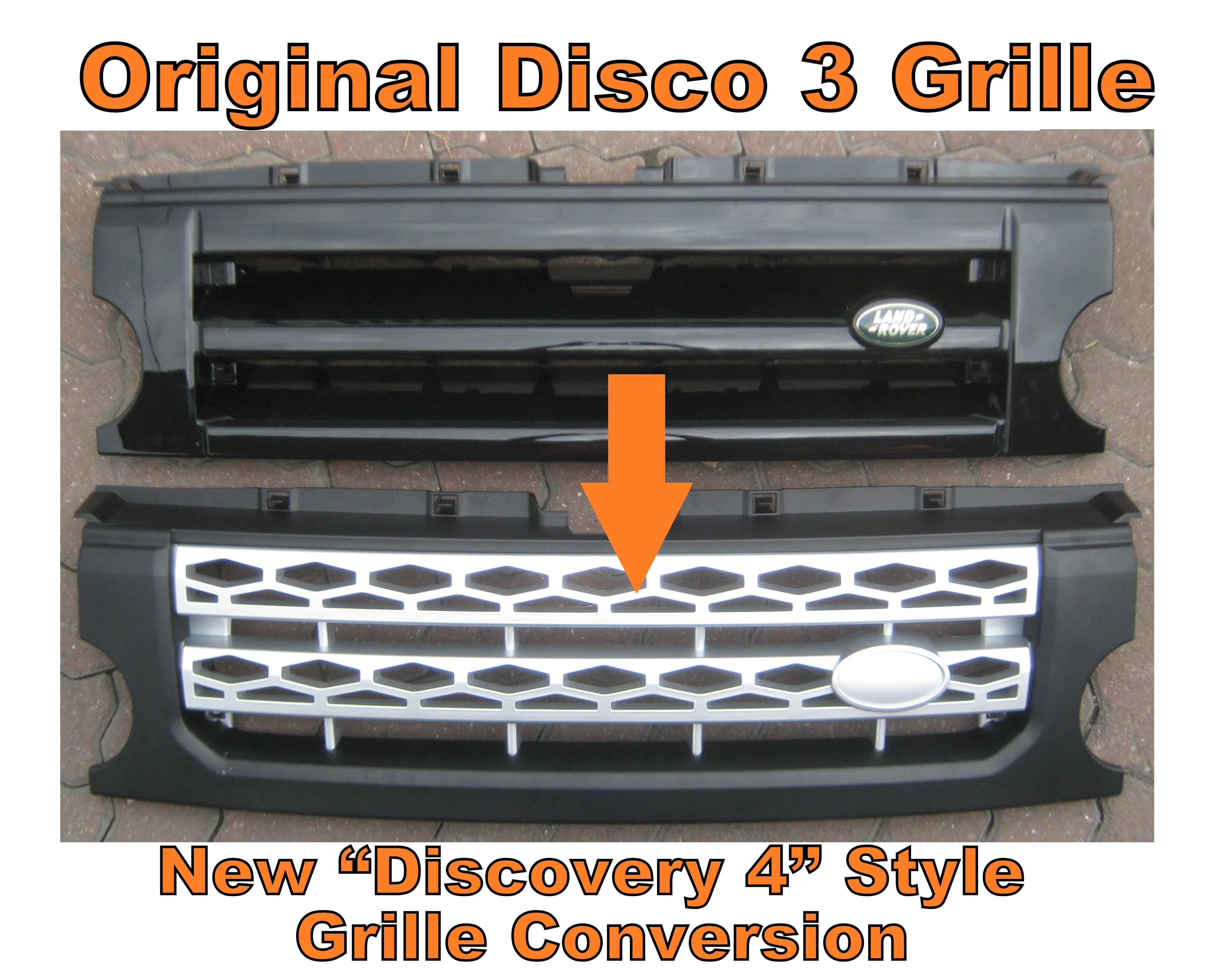 Front Grille for Land Rover Discovery 3 - Disco 4 look Grey / Black - Image 5