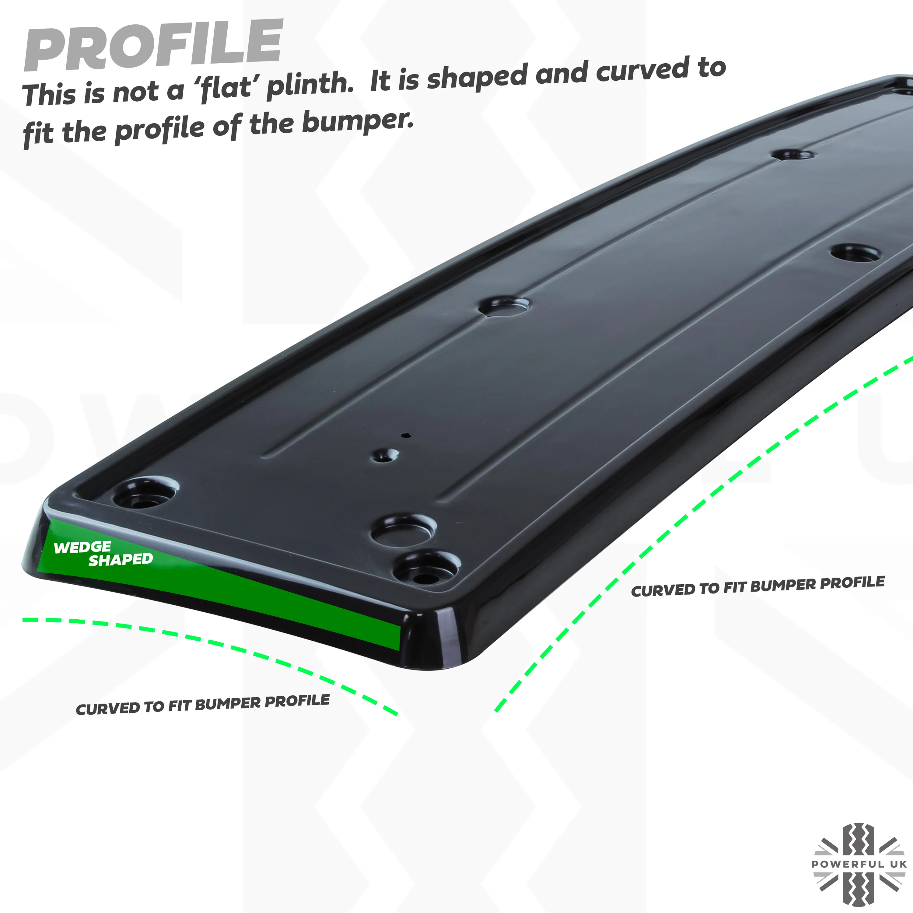 Front Number Plate Plinth - Black - for Range Rover Evoque - Image 3