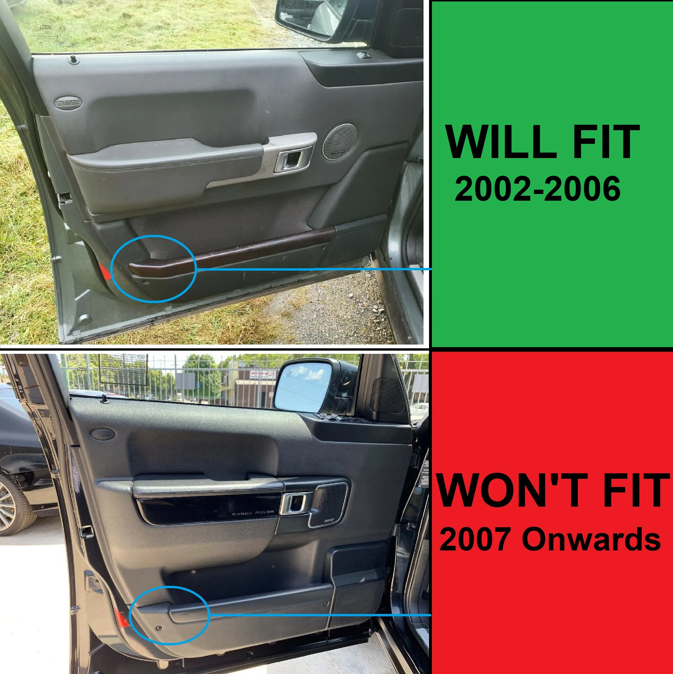 Front Right Door Pocket Capping - Prussian Blue for Range Rover L322 - Image 4