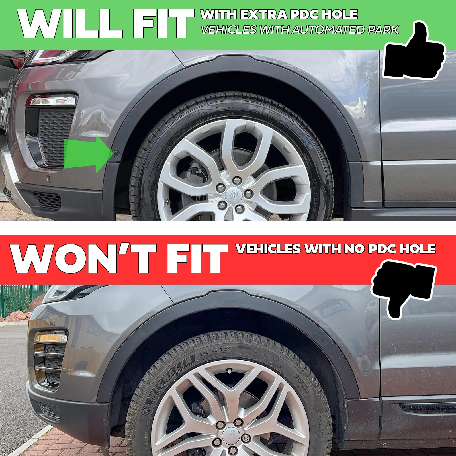 Front Wheel Arch Trim with PDC Hole for Range Rover Evoque 1 (2011-18) - RIGHT - Image 4