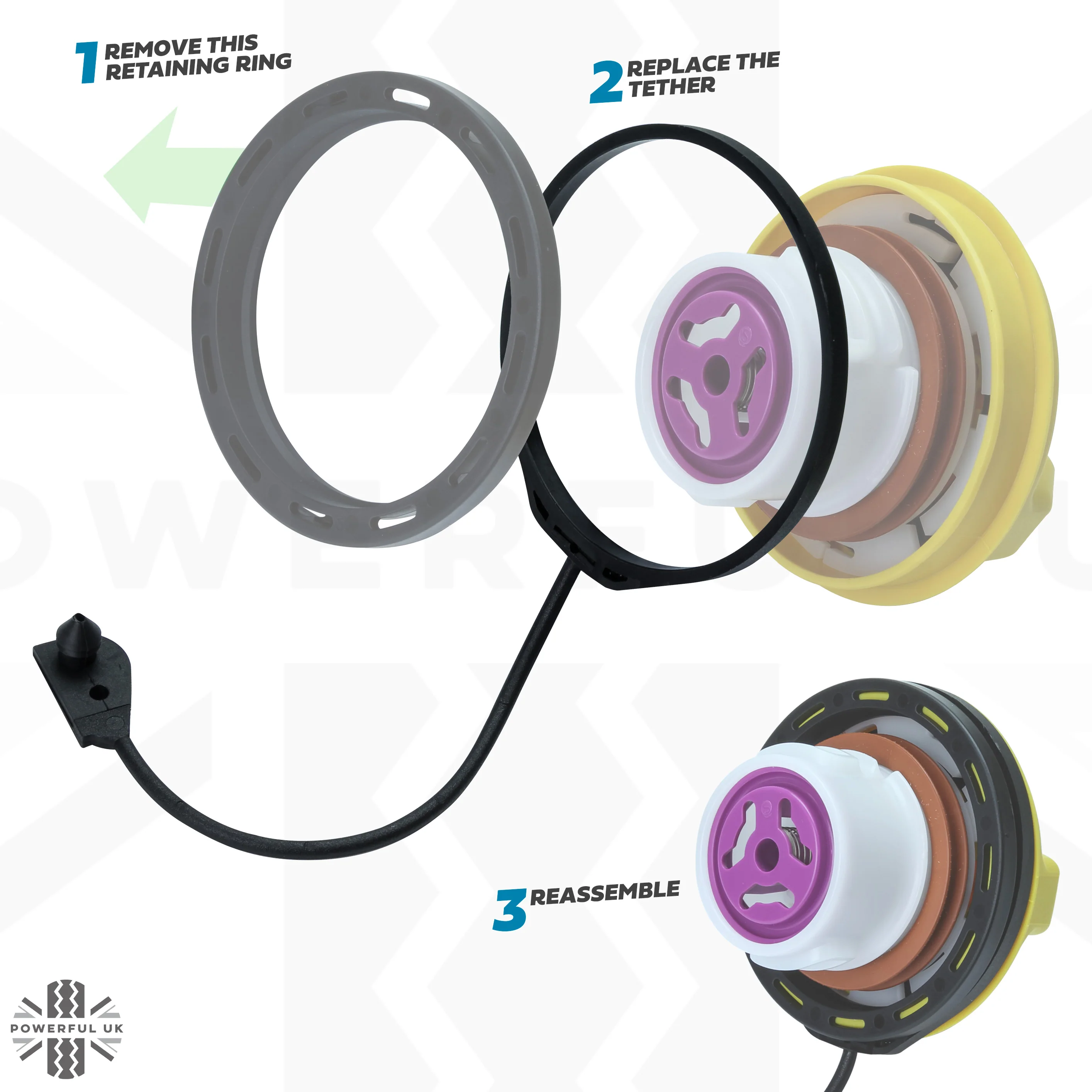 Fuel Filler Cap Replacement Tether Strap - for Jaguar XJ (2010+) - Image 5