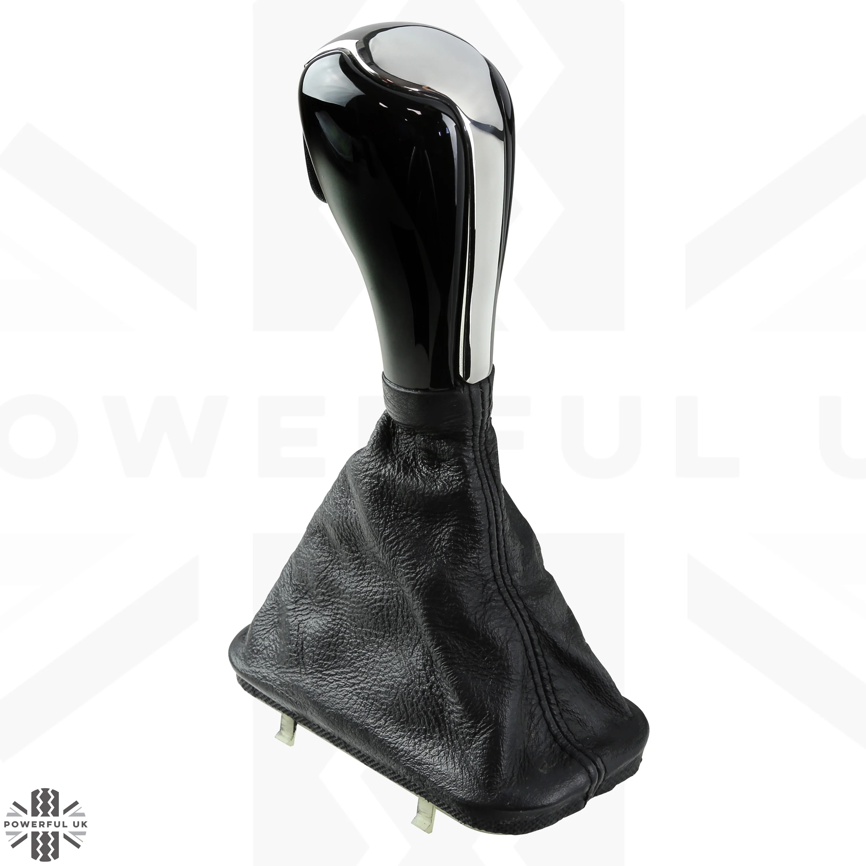 Gear Knob - Black Piano + Polished Metal Insert for Range Rover L322 - Image 2