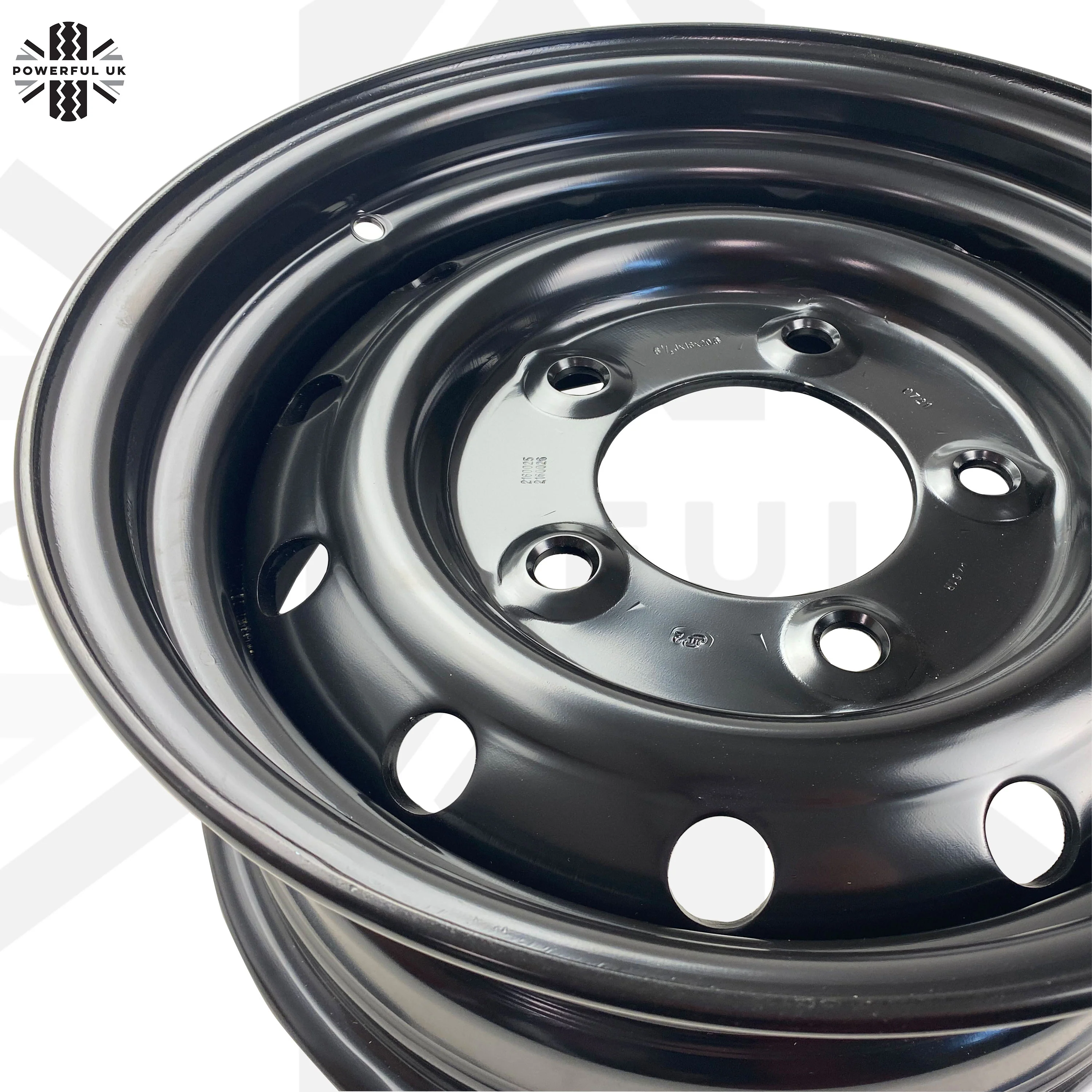 Genuine 16" Steel Wheels - Primer - Set of 5 for Classic Land Rover Defender Heritage - Image 9
