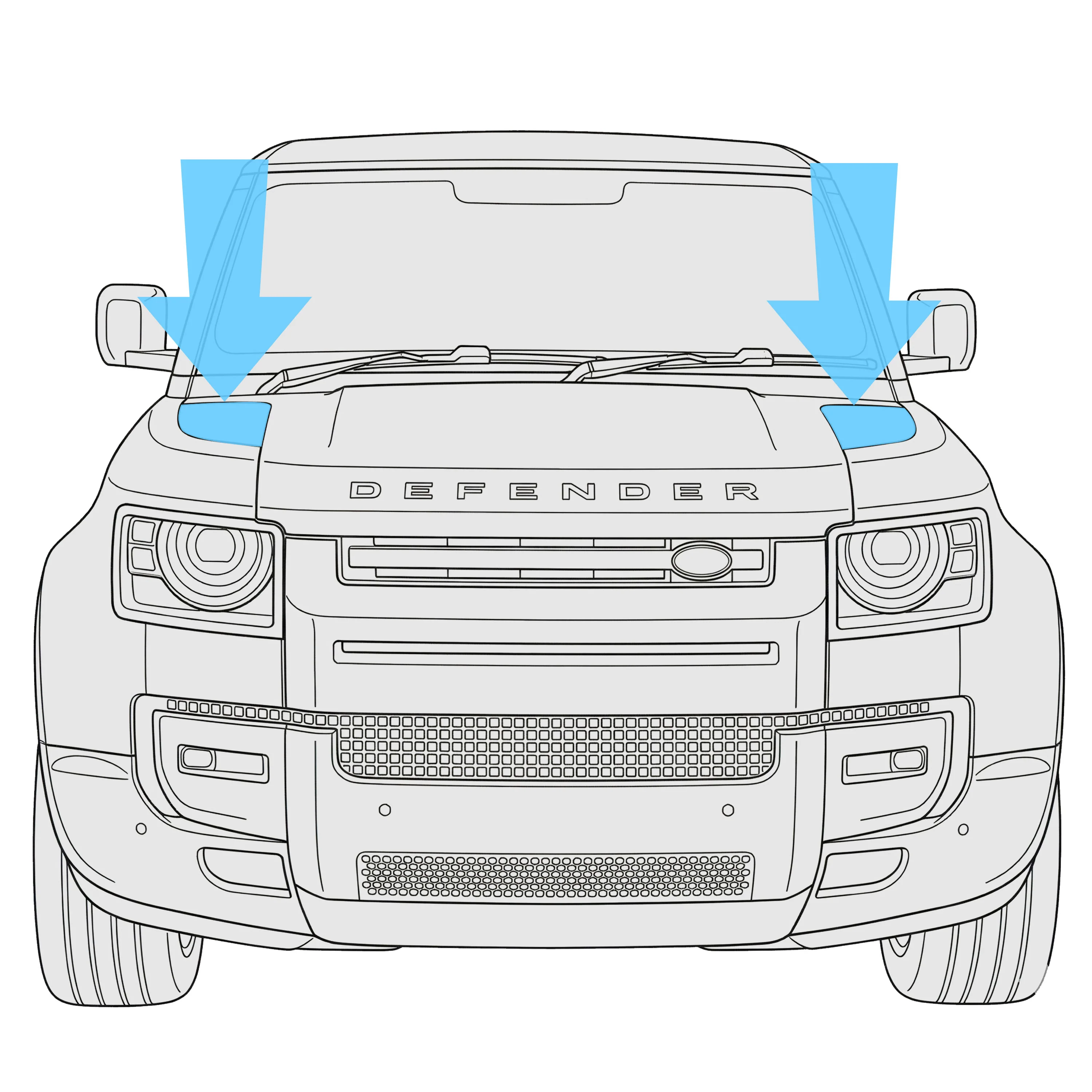 Genuine 2026MY Bonnet Trim for Land Rover Defender L663 -  Gloss Black - PAIR - Image 2