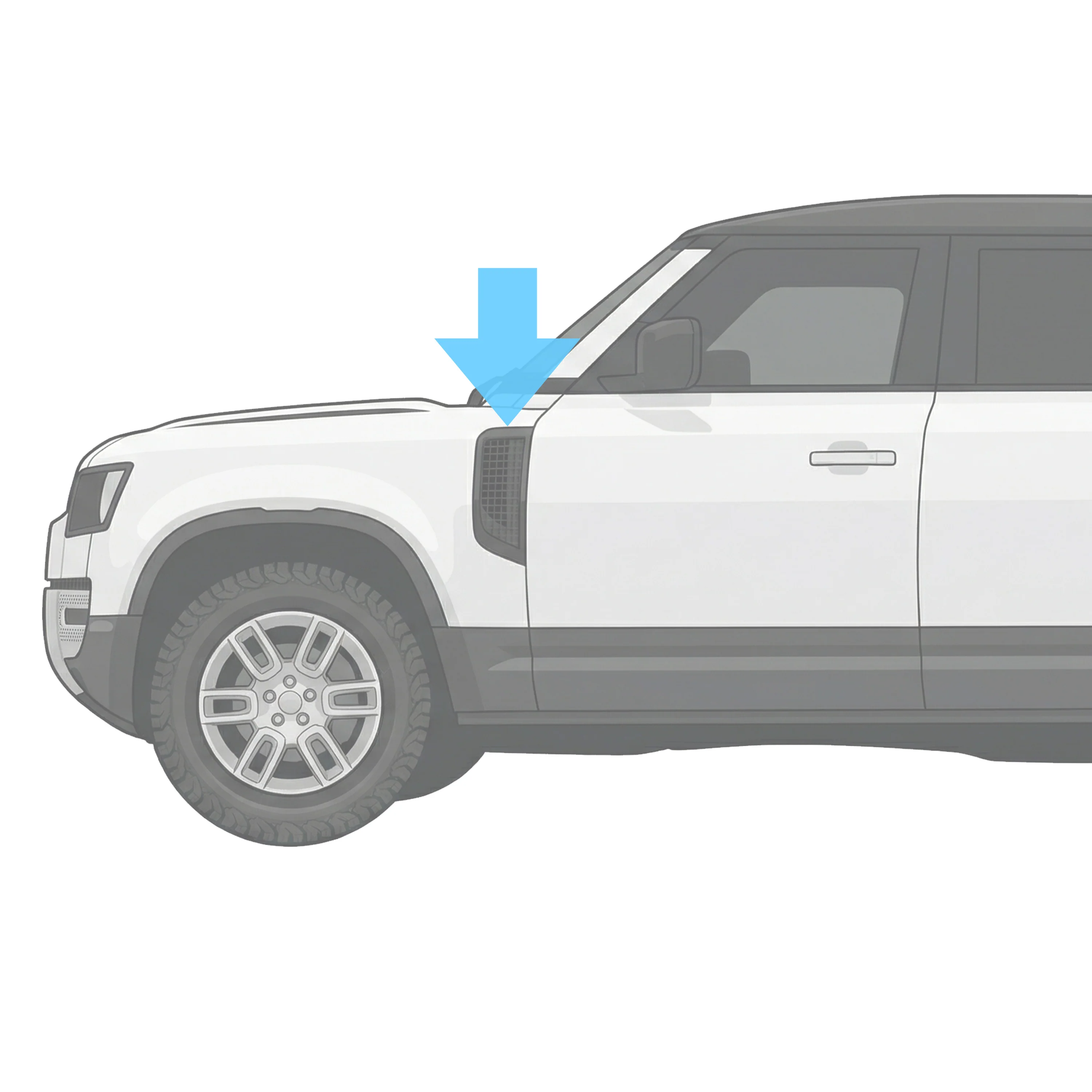 Genuine 2026MY Side Vent for Land Rover Defender L663 - TAKE OFF - Gloss Black - PAIR - Image 2