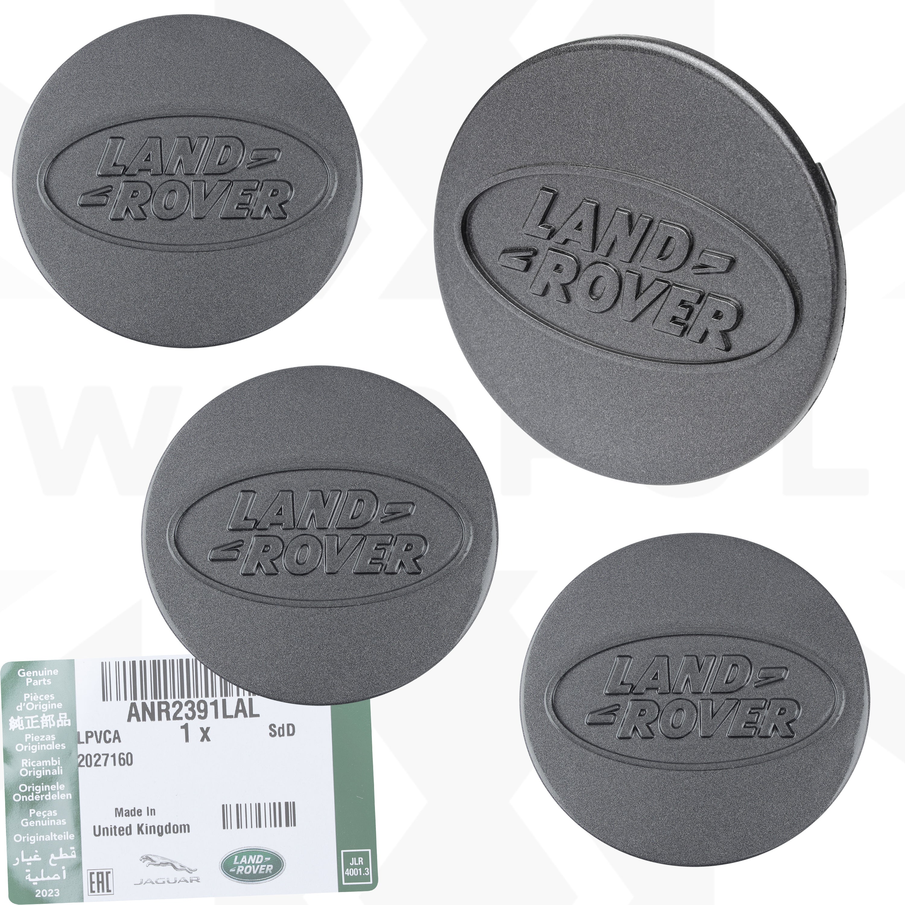 Genuine 4x Alloy Wheel Centre Caps for Land Rover Discovery 1 - Pewter Grey