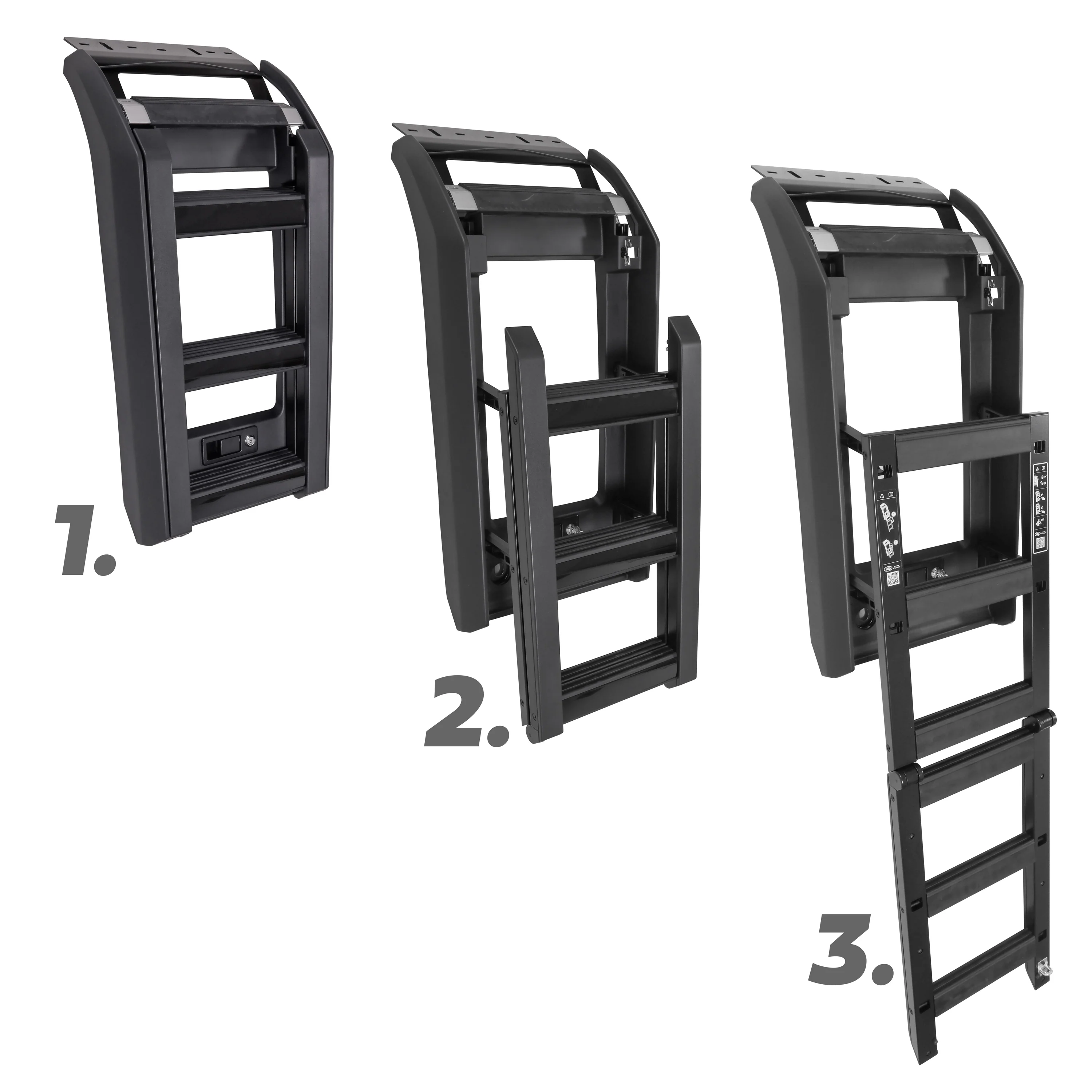 Genuine Deployable Side Ladder for Land Rover Defender L663 - Black - Image 3