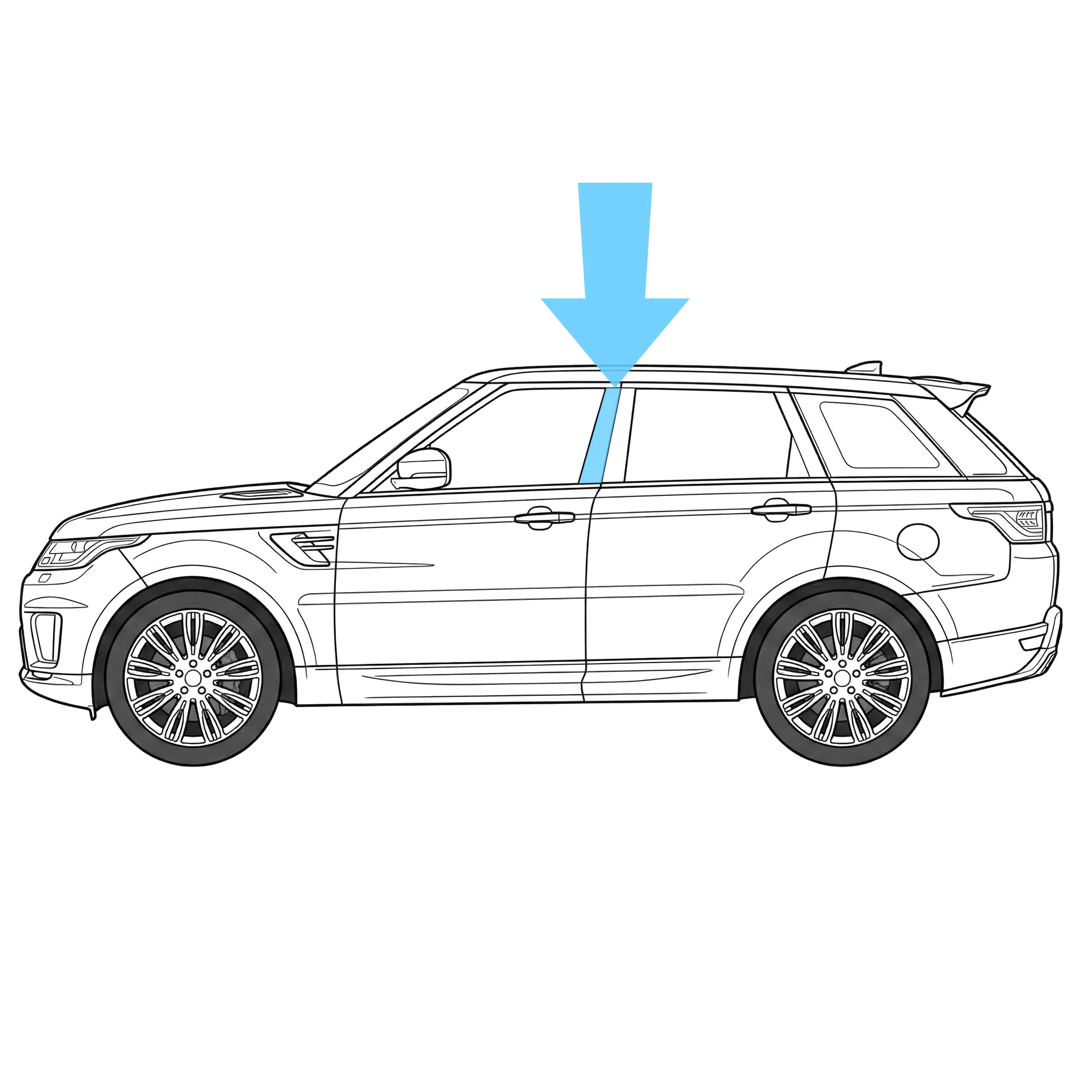 Genuine Front B Pillar Finisher in Gloss Black for Range Rover Sport L494 - Left - Image 3