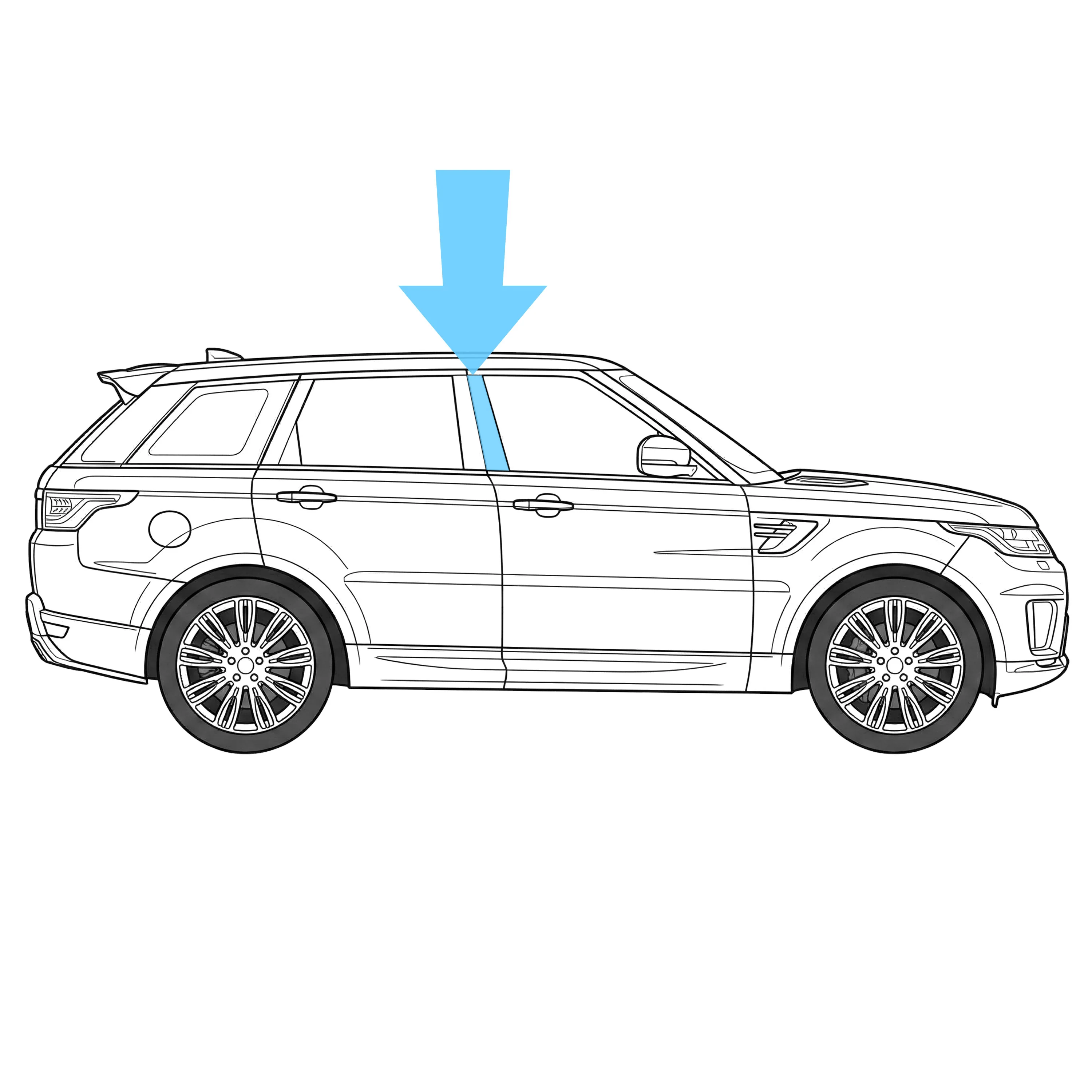 Genuine Front B Pillar Finisher in Gloss Black for Range Rover Sport L494 - Right - Image 3