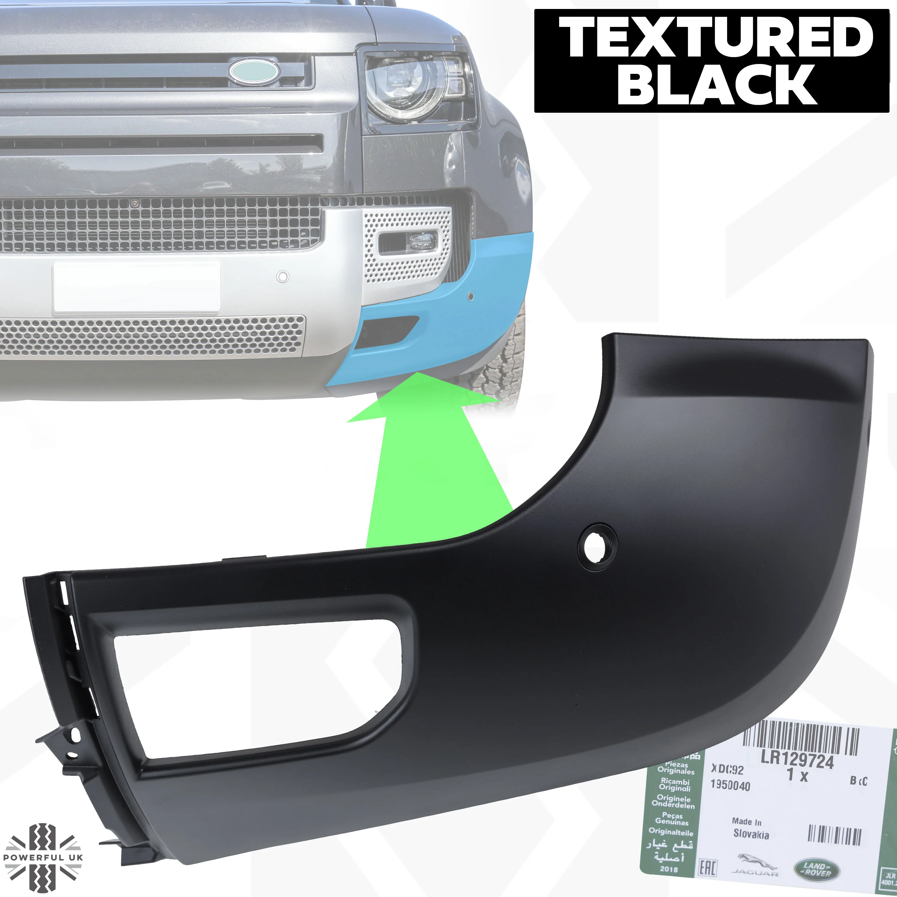 Genuine Front Bumper Corner for Land Rover Defender L663 (Textured) - LEFT - Image 11