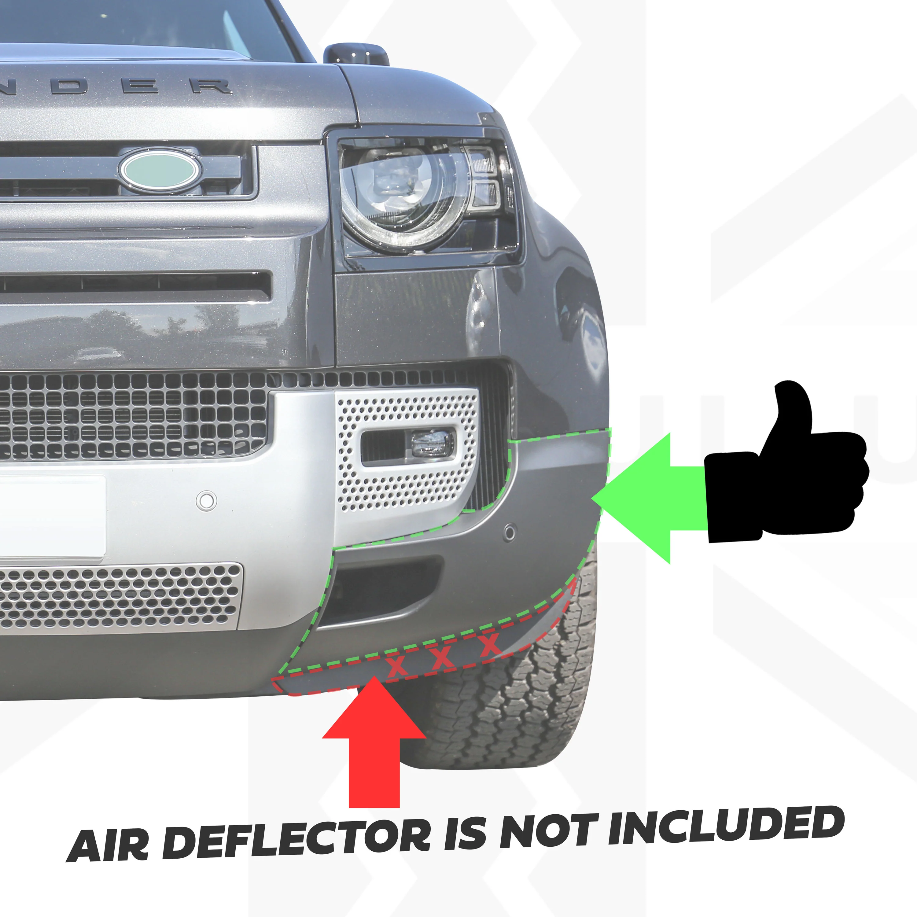 Genuine Front Bumper Corner for Land Rover Defender L663 (Textured) - LEFT - Image 3