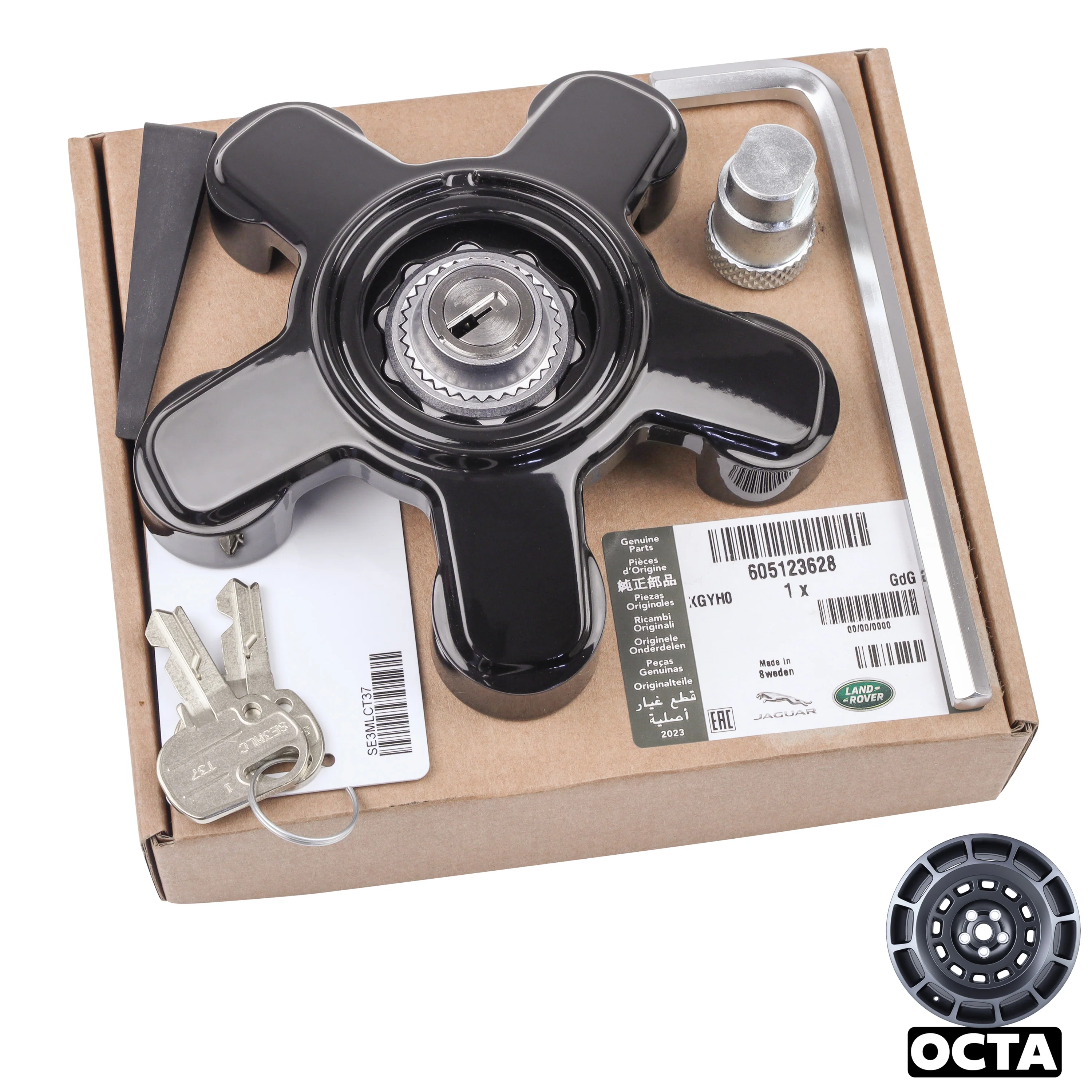 Genuine Spare Wheel Lock Kit for Land Rover Defender L663 - fits OCTA wheels