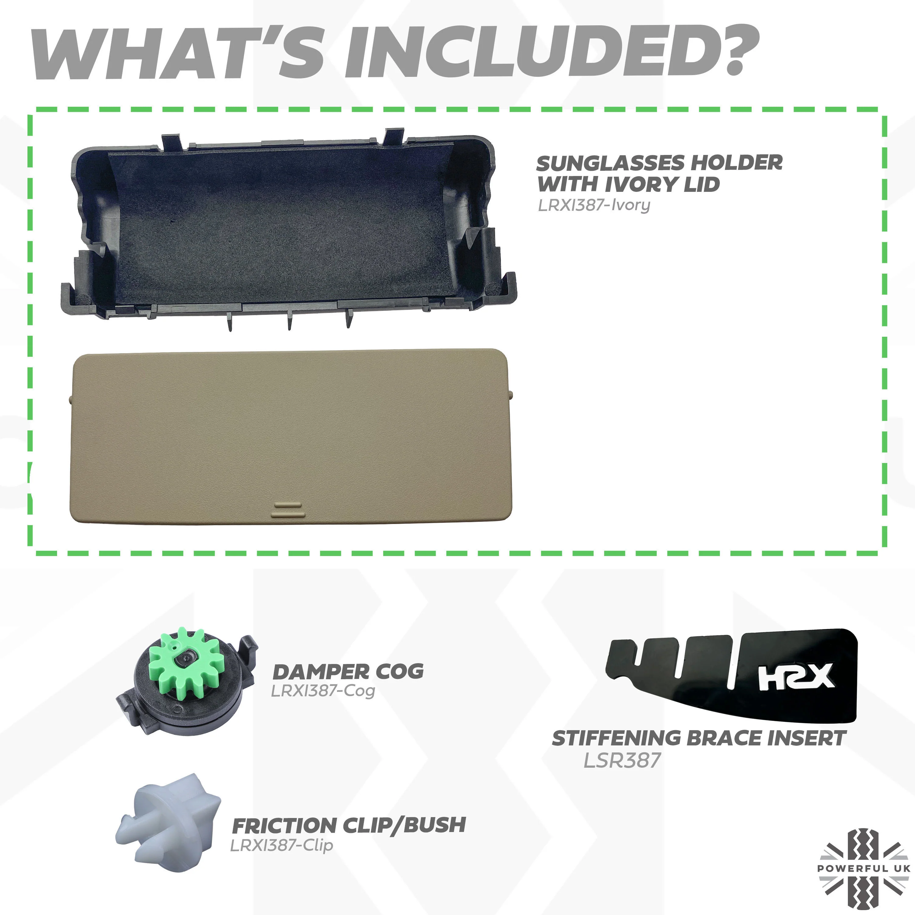Genuine Sunglasses Holder Upgrade / Repair kit for Land Rover Discovery Sport - Ivory - Image 2