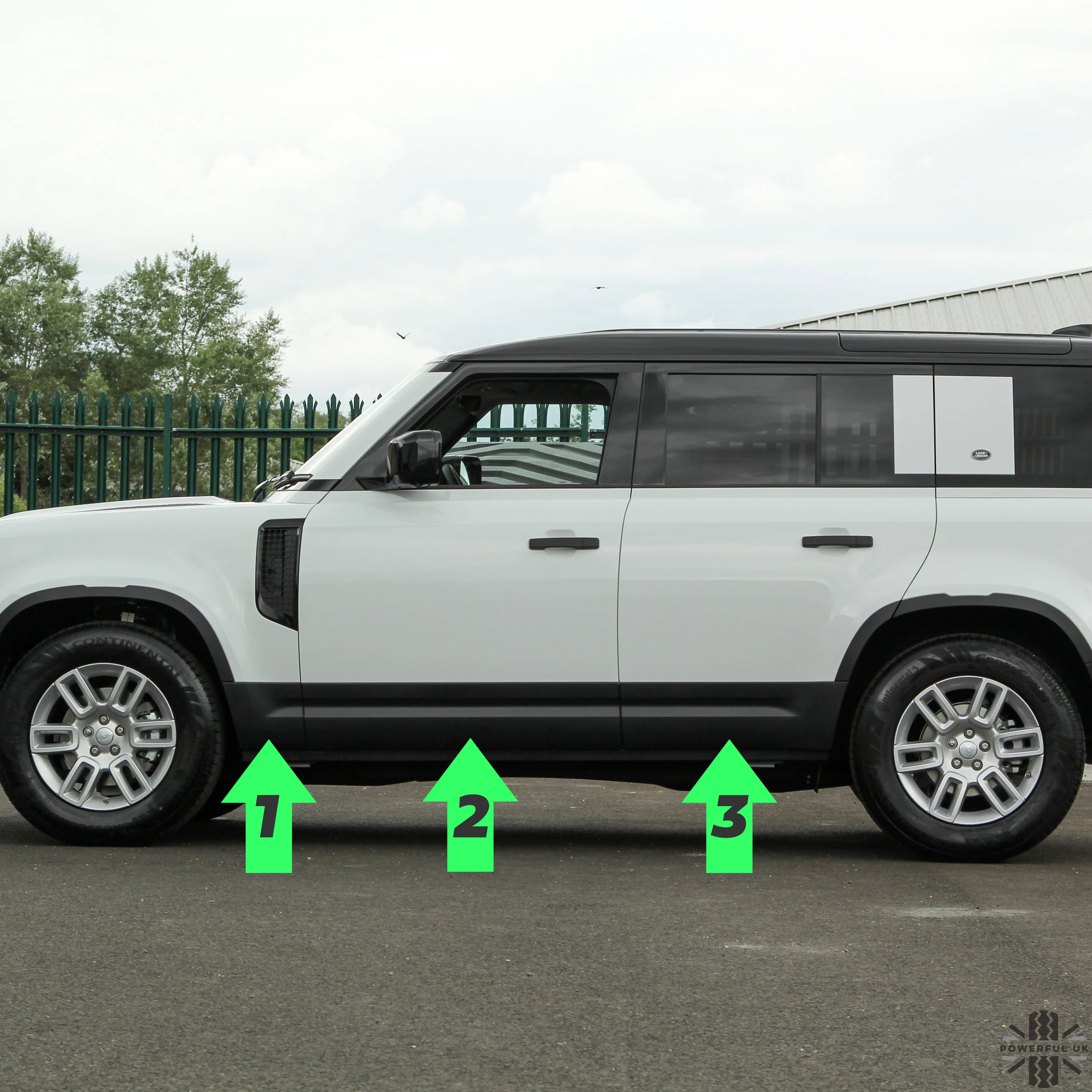 Gloss Black Lower Door Moulding 6pc Kit (Aftermarket) for Land Rover Defender L663 (110+130 Models) - Image 3