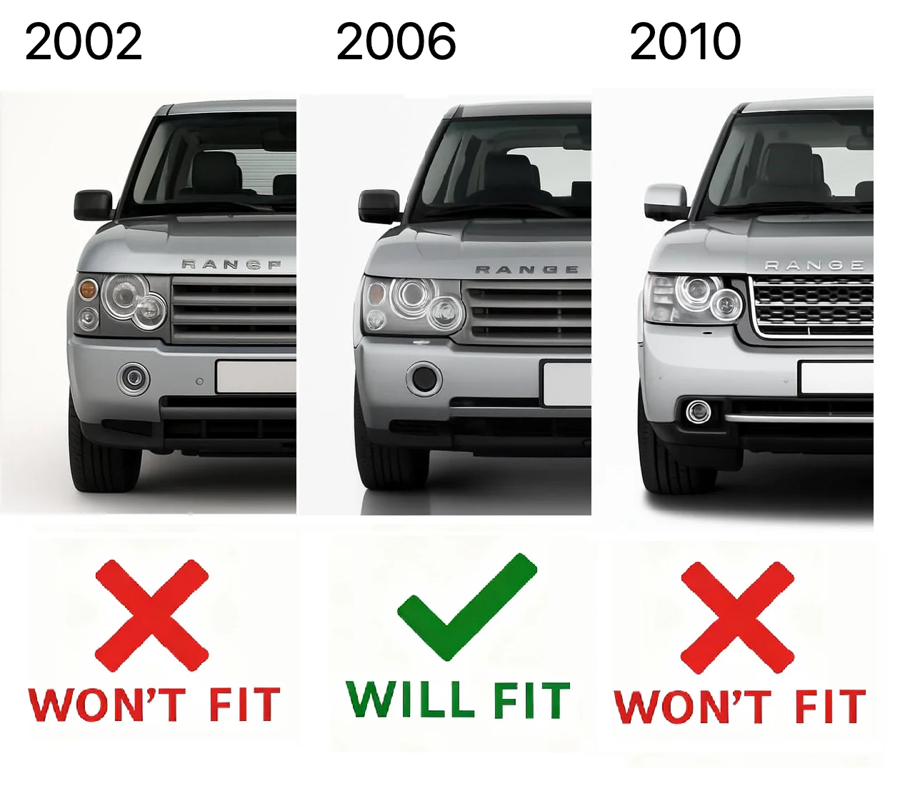 Headlight Washer Jet Covers for Range Rover L322 Vogue 06-09  Java Black - Image 5