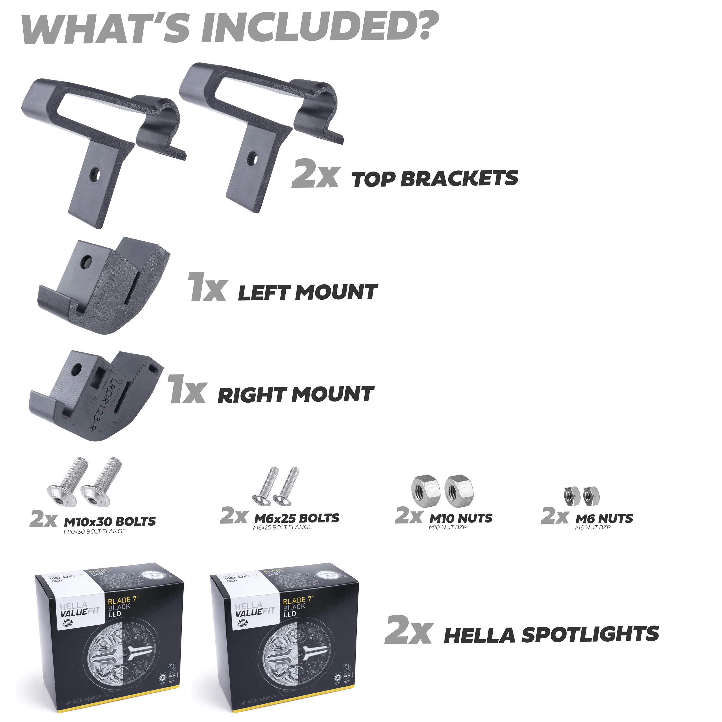 Hella Spotlight & Mount Kit for Expedition Roof Rack for Land Rover Defender L663 - Image 3
